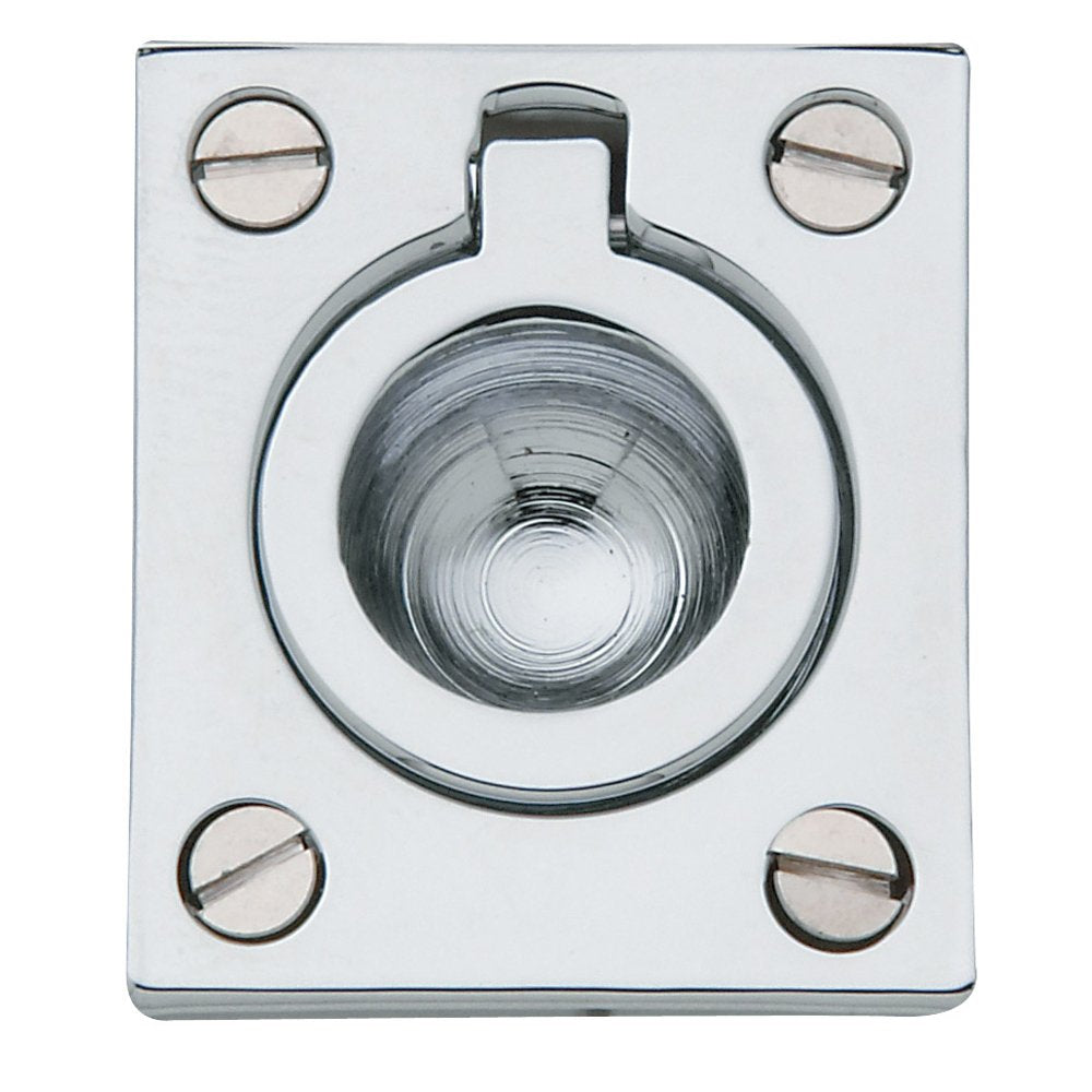 Baldwin Estate 0392.260 Solid Flush Ring Pull in Polished Chrome, 1.25"x1.25"