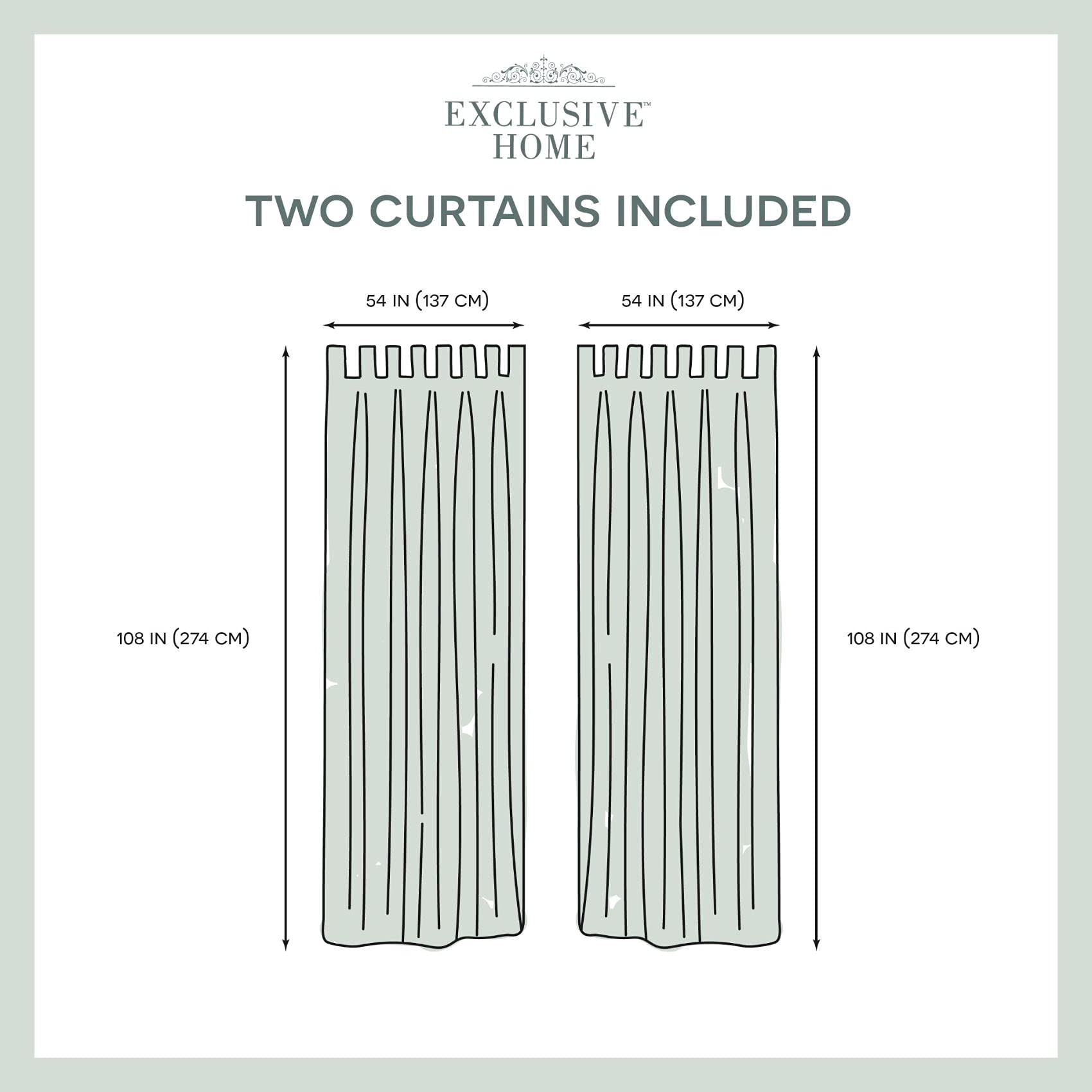 Exclusive Home Cabana Solid Indoor/Outdoor Light Filtering Hook-and-Loop Tab Top Curtain Panel Pair, 54"x108", Vanilla