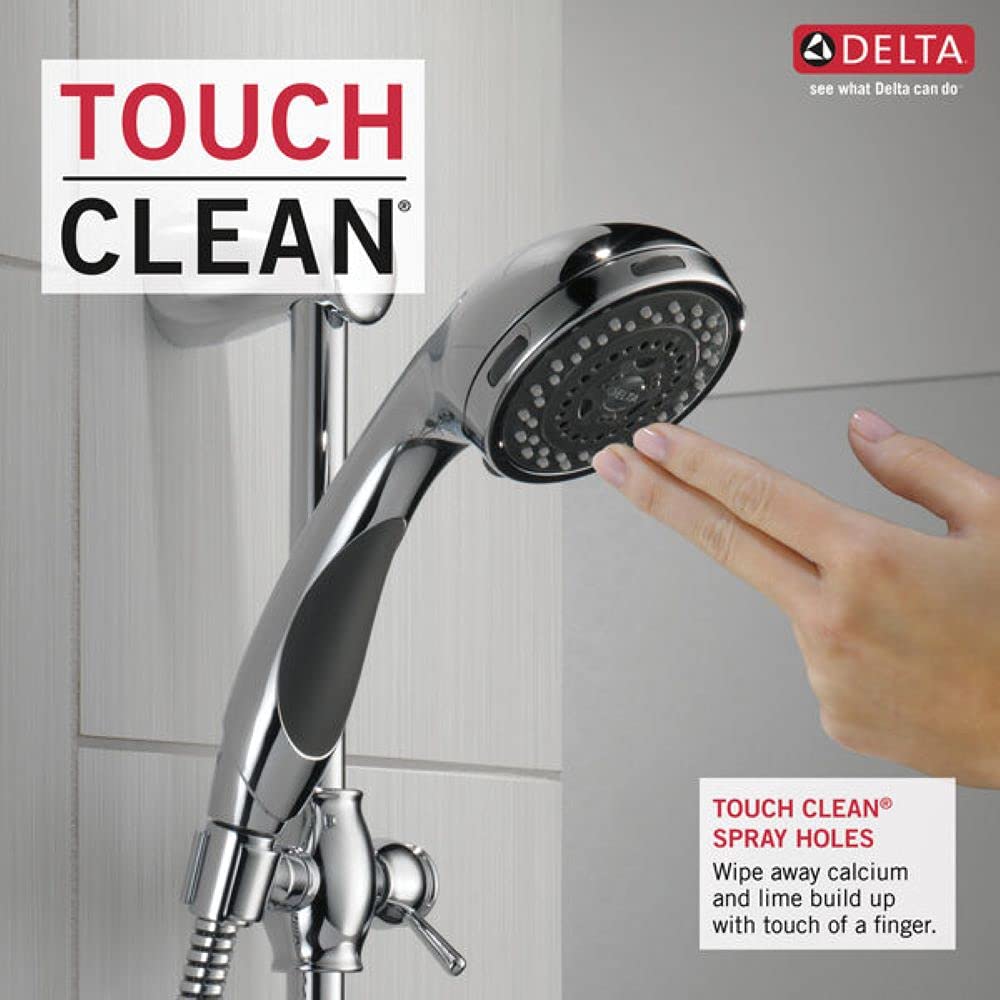 Delta Faucet 3-Spray Slide Bar Hand Held Shower with Hose, Chrome Handheld Shower Head, Slide Bar Hand Shower, Handheld Shower, Detachable Shower Head, Chrome 57014