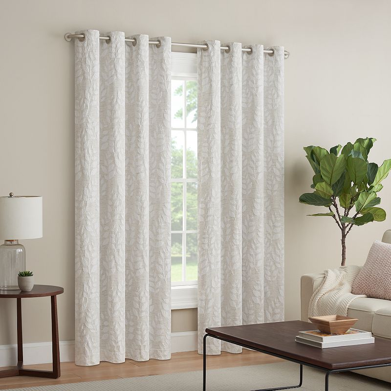 eclipse Magnitech 2-Pack Botanical Blackout Window Curtains, Beig/Green, 50X84