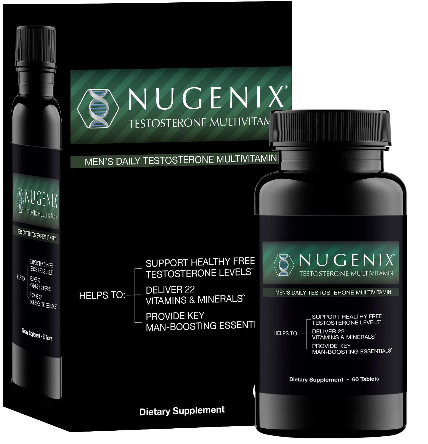 Nugenix Men's Daily Testosterone Multivitamin - 19 Vitamins and Minerals, Supports Free Testosterone