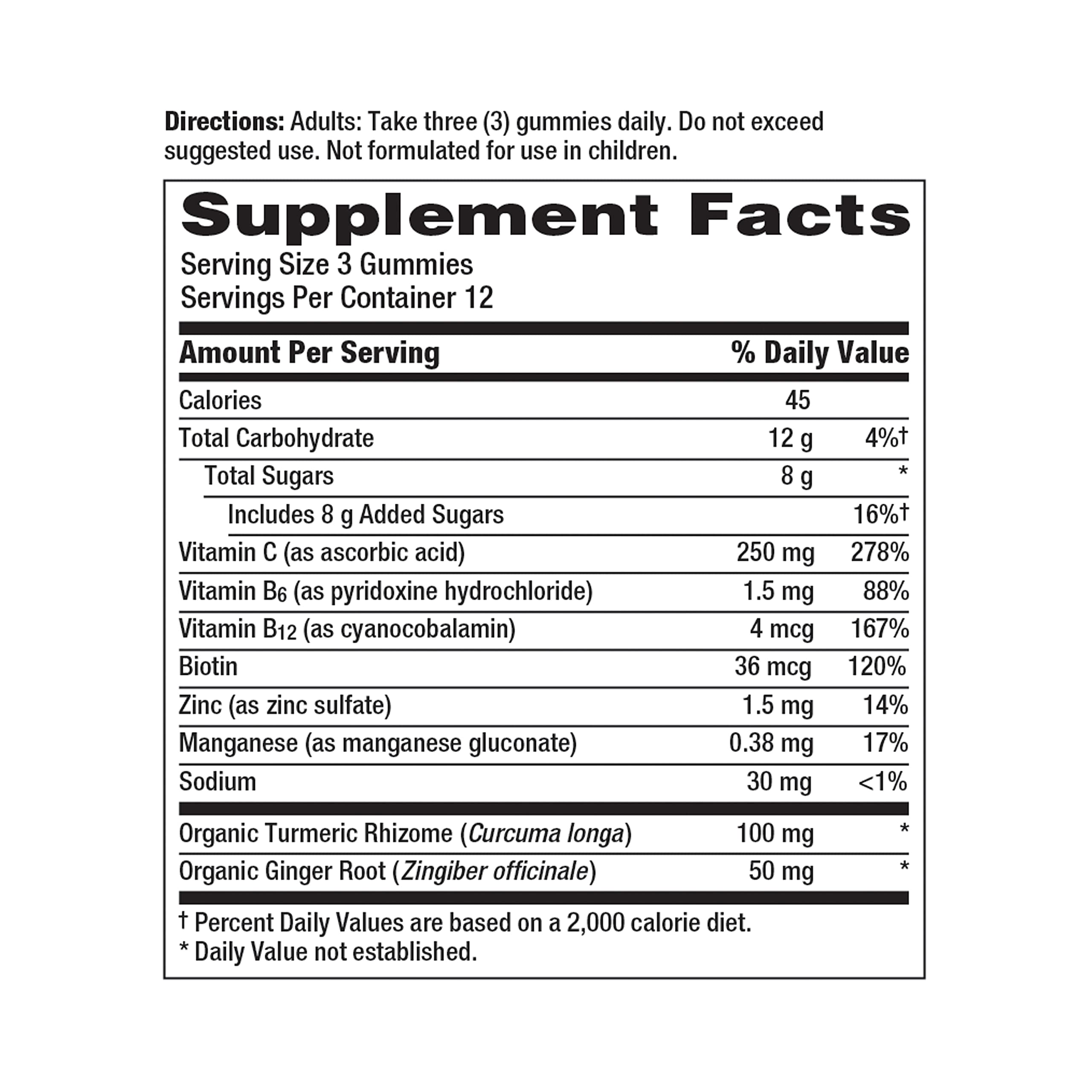 Emergen-C Citrus-Ginger Gummies, Turmeric and Ginger, Immune Support Natural Flavors With High Potency Vitamin C, 36 Count