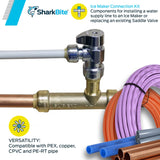 SharkBite Faucet Connection Kit with Angle Stops, Push to Connect Brass Plumbing Fittings, PEX Pipe, Copper, CPVC, PE-RT, 25087