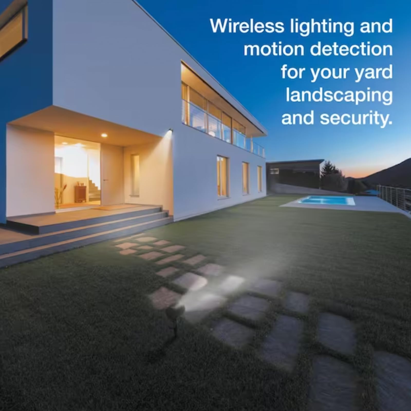 NOVOLINK Wirelessly Connected Black LED Spotlight with Outdoor Motion Sensor