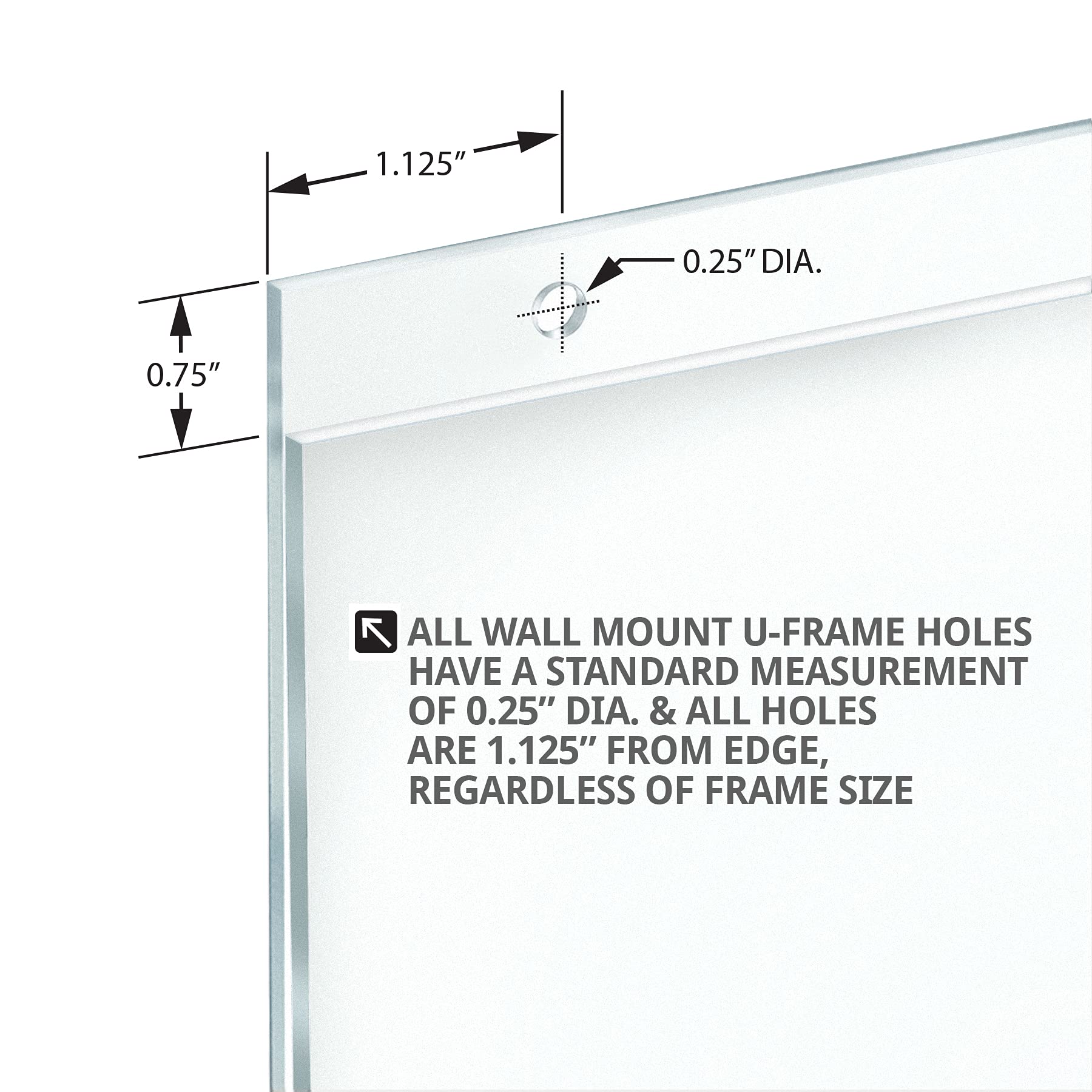 Azar Displays 162719 10-Inch Width by 8-Inch Height Wall U-Frame with Pre-Cut Hanging Holes, 10-Pack