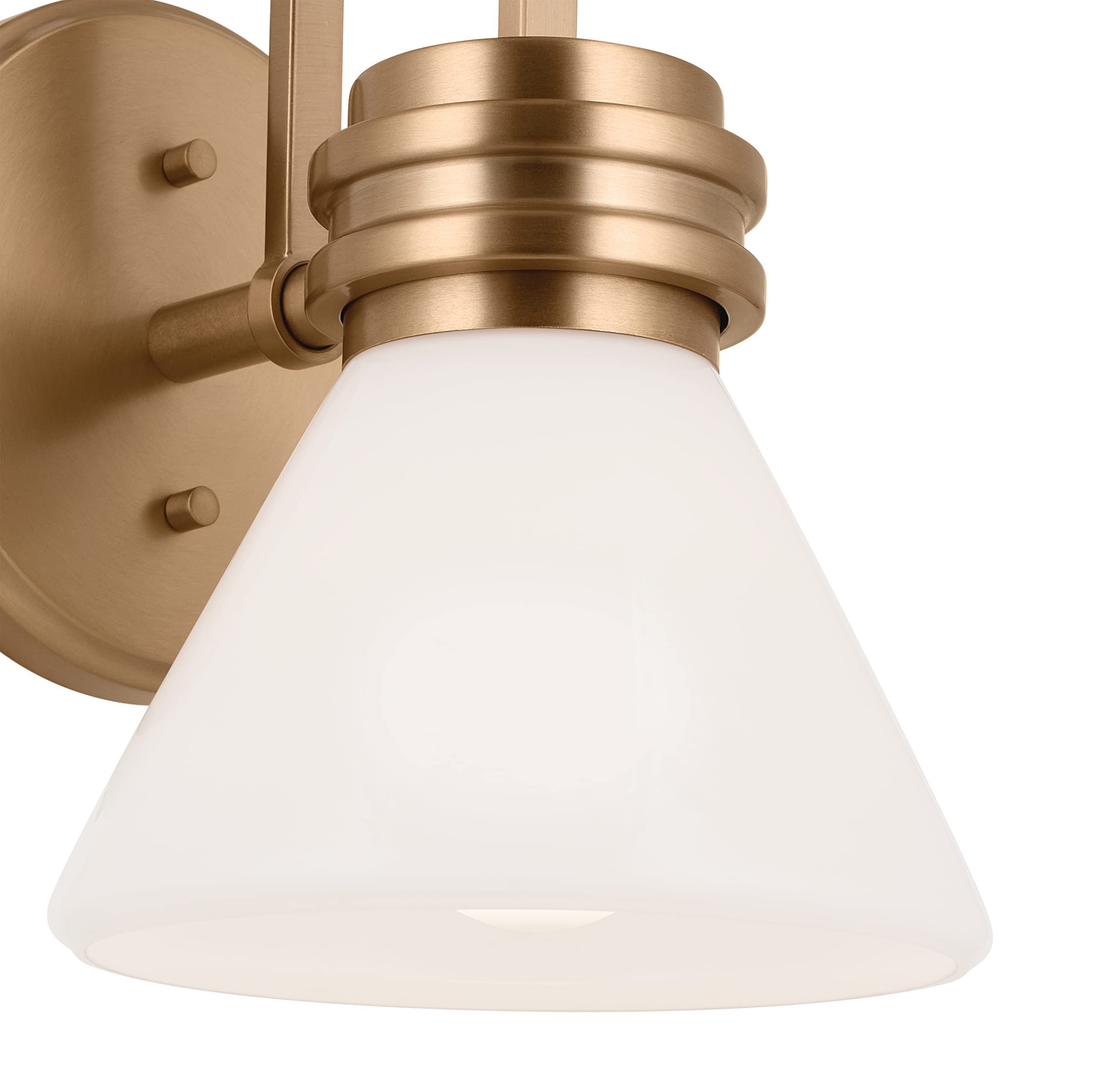 Kichler Farum 9.5 Inch 1 Light Wall Sconce with Opal Glass in Champagne Bronze