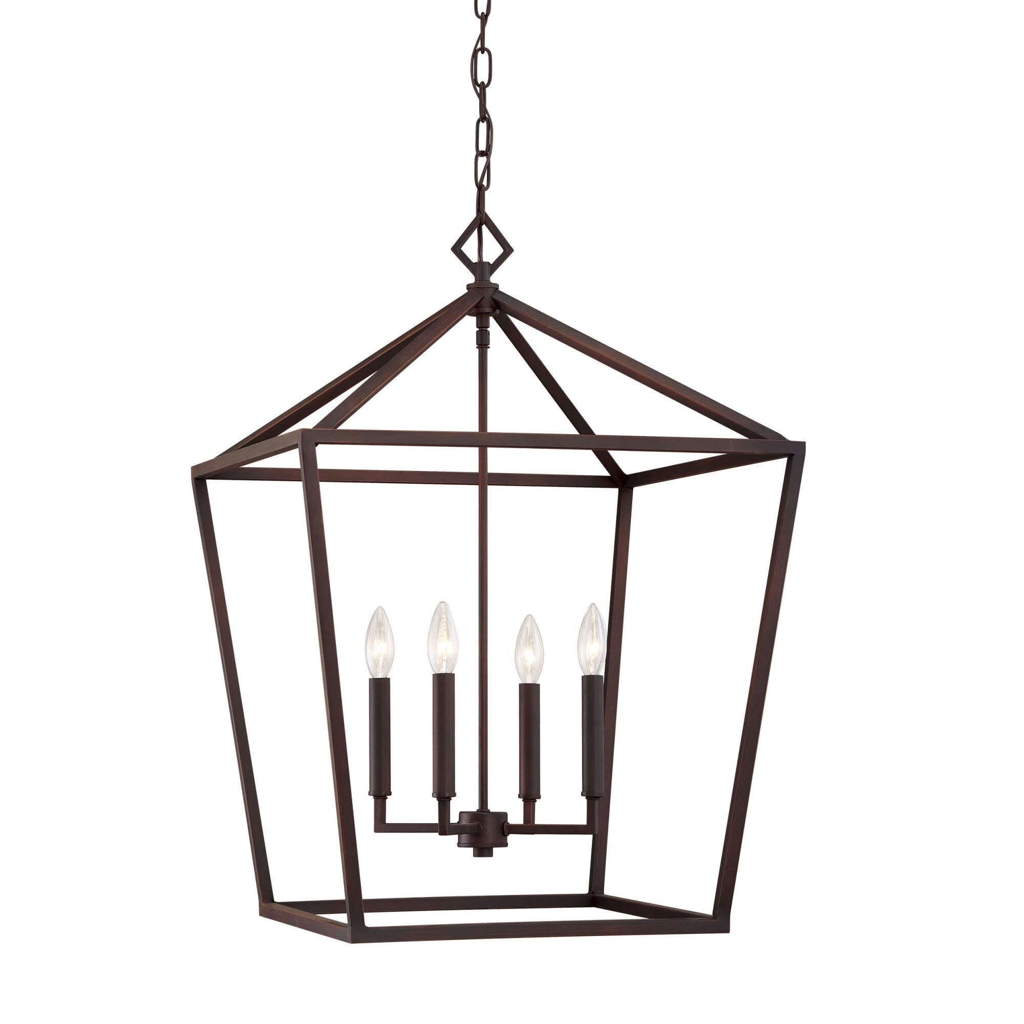 Millennium 3254-MB Transitional Four Light Pendant from None Collection in Black Finish