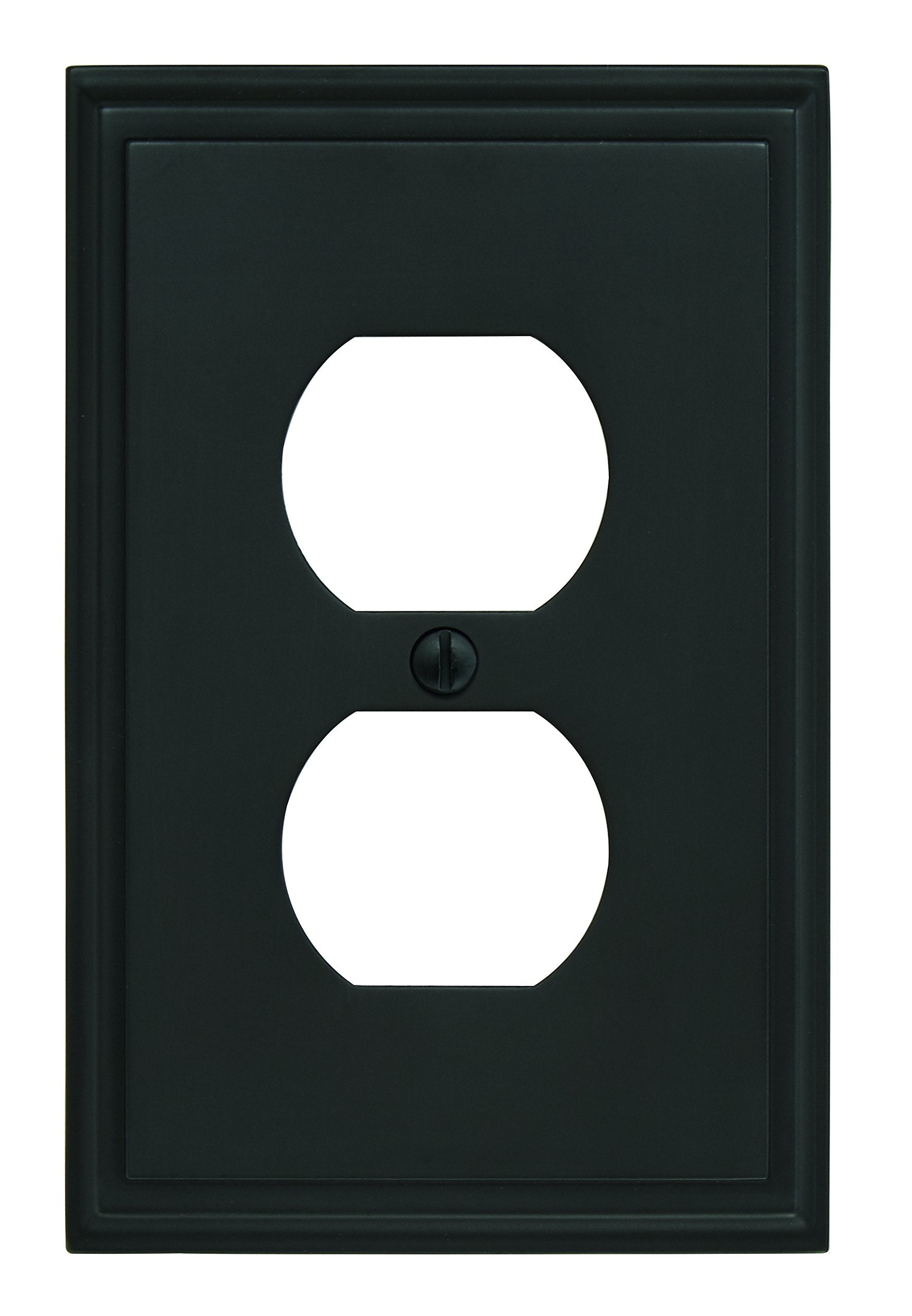 Amerock | Wall Plate | Black Bronze | Duplex Outlet Cover | Mulholland | 1 Pack | Electrical Outlet Cover