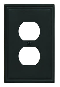 Amerock | Wall Plate | Black Bronze | Duplex Outlet Cover | Mulholland | 1 Pack | Electrical Outlet Cover
