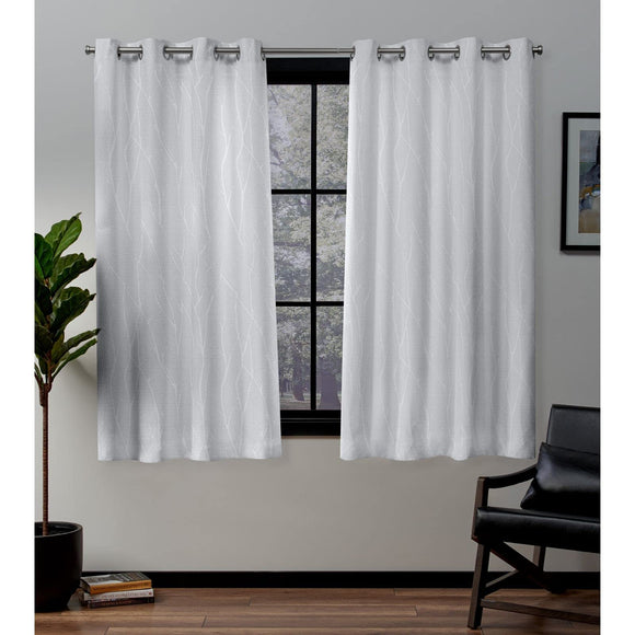 Exclusive Home Forest Hill Woven Room Darkening Blackout Grommet Top Curtain Panel Pair, 52