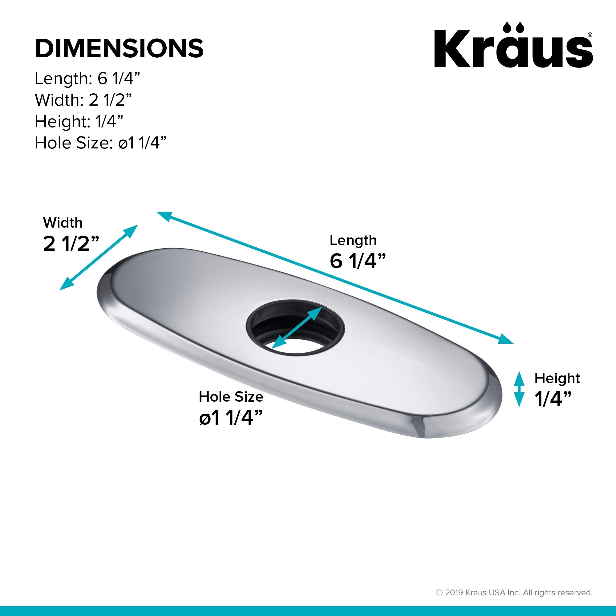 KRAUS Deck Plate for Bathroom Faucet in Chrome, BDP02CH