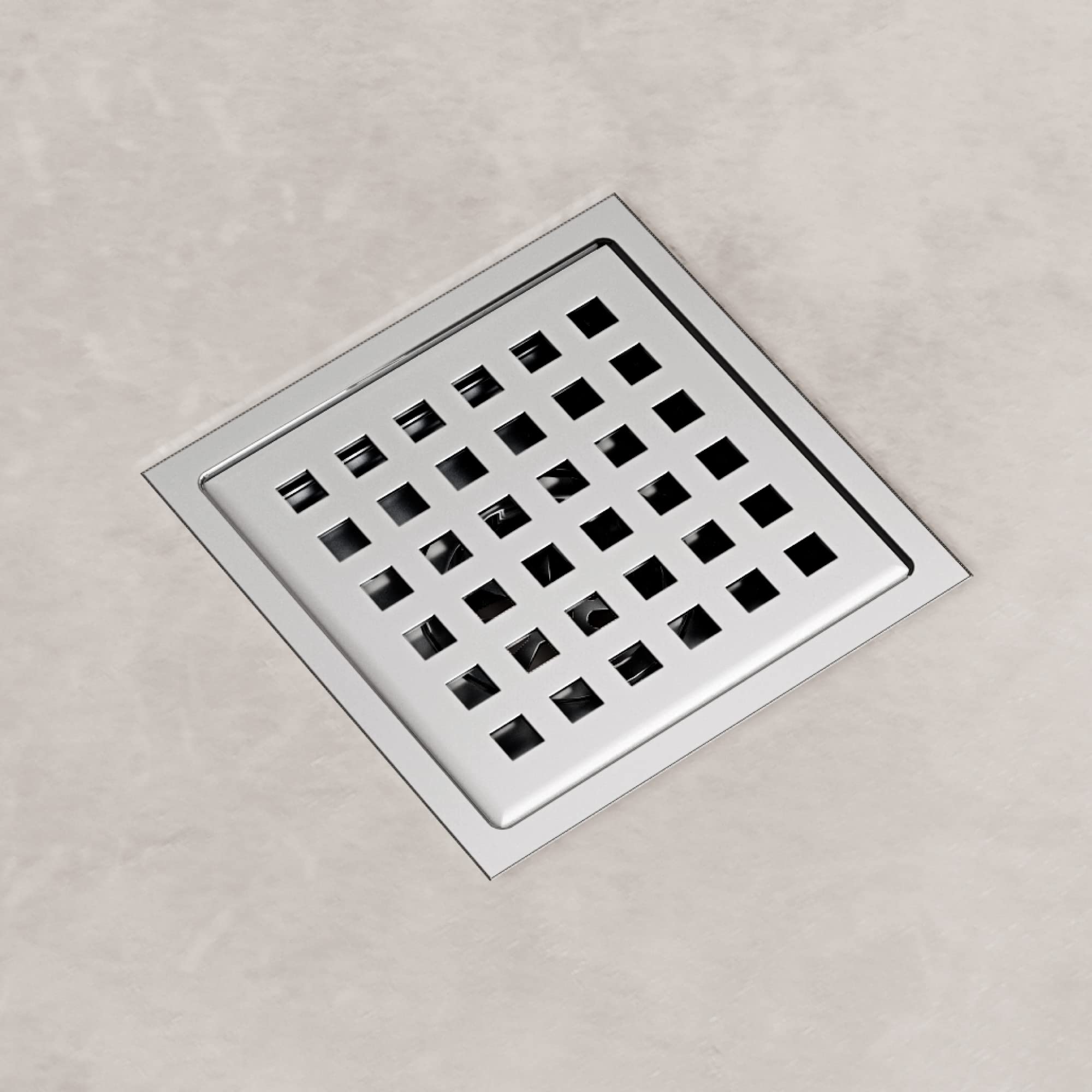 VIGO Elan 4.38 in. W x 4.38 in. L Square Shower Drain in Chrome - VG07004CH