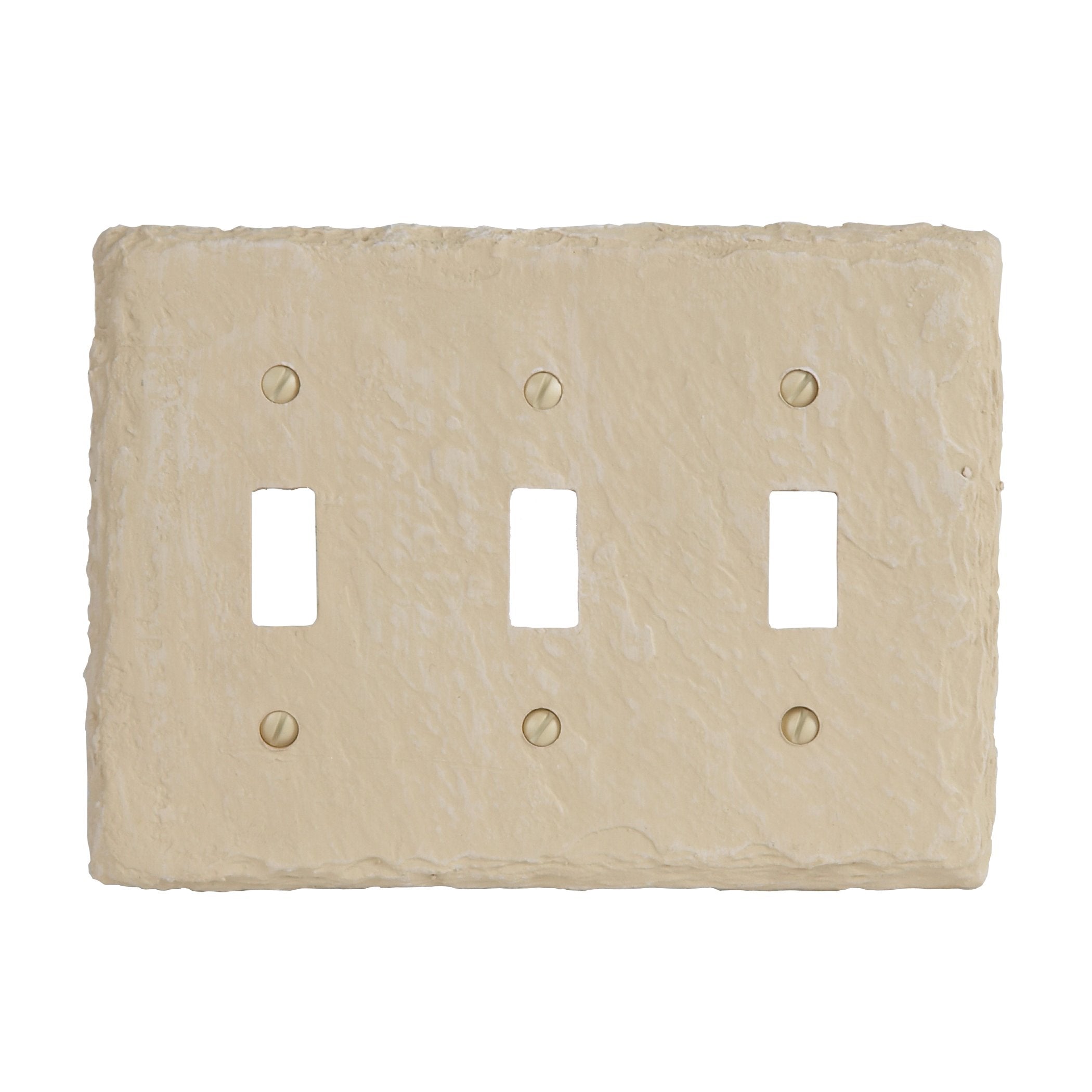 Amerelle Faux Slate Triple Toggle Resin Wallplate in Almond