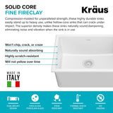 KRAUS Turino Fireclay Workstation Drop-In / Undermount Single Bowl Kitchen Sink/ with Thick Mounting Deck
