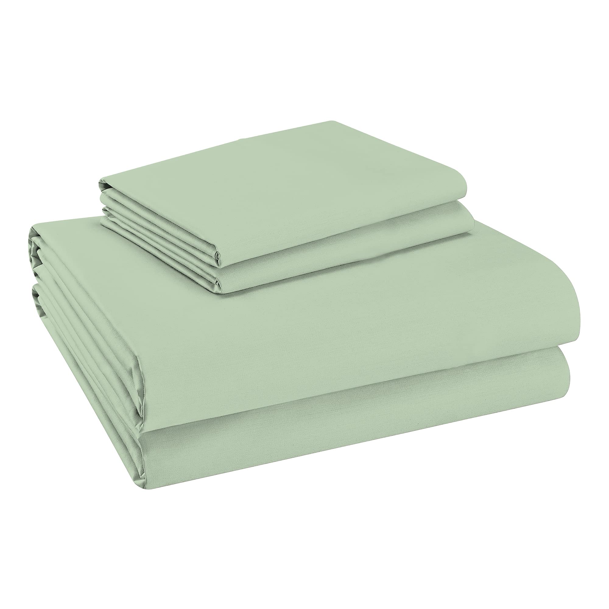 Purity Home 400 Thread Count 100% Cotton Sheets, Cooling Percale Queen Sage Green Sheet Set, with Elasticized Deep Pocket Bed Sheets, Hotel Luxury 4 Piece Queen Size Bedding Set - Queen, Sage Green