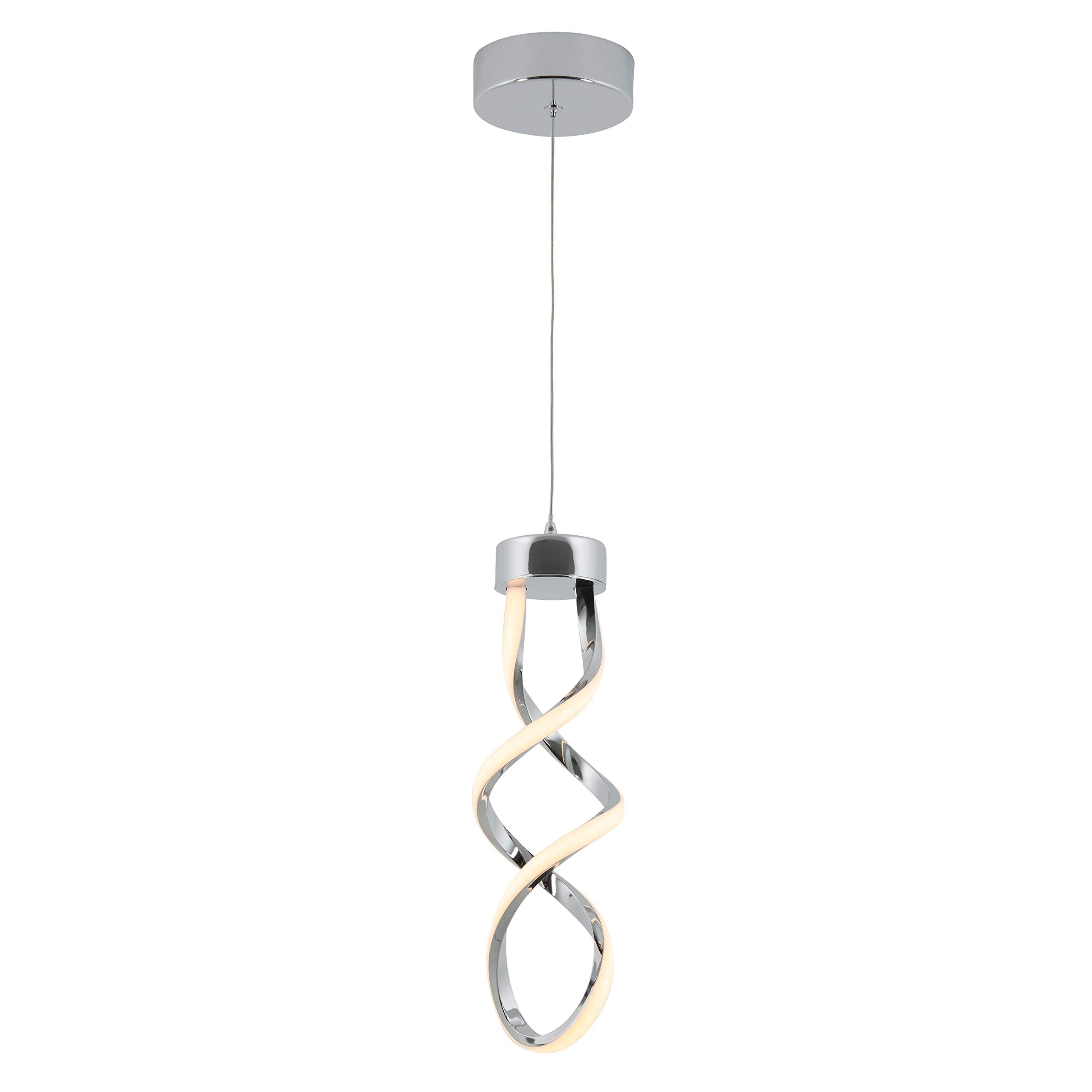 Artika Swirl LED Mini Pendant 1- Light Fixture, Chrome