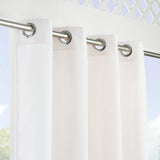 SUNBRELLA Canvas Solid Waterproof Grommet Window Curtain for Patio Door or Living Room, 52" x 108", Ivory, 1 Panel