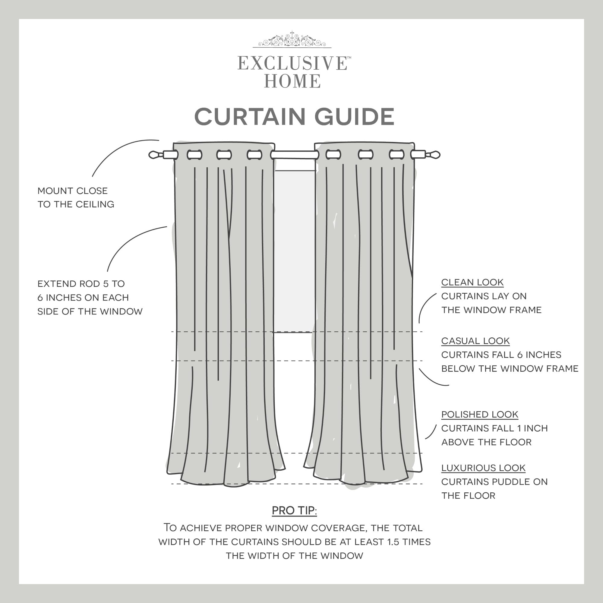 Exclusive Home Loha Linen Grommet Top Curtain Panel Pair, 54"x84", Cafe