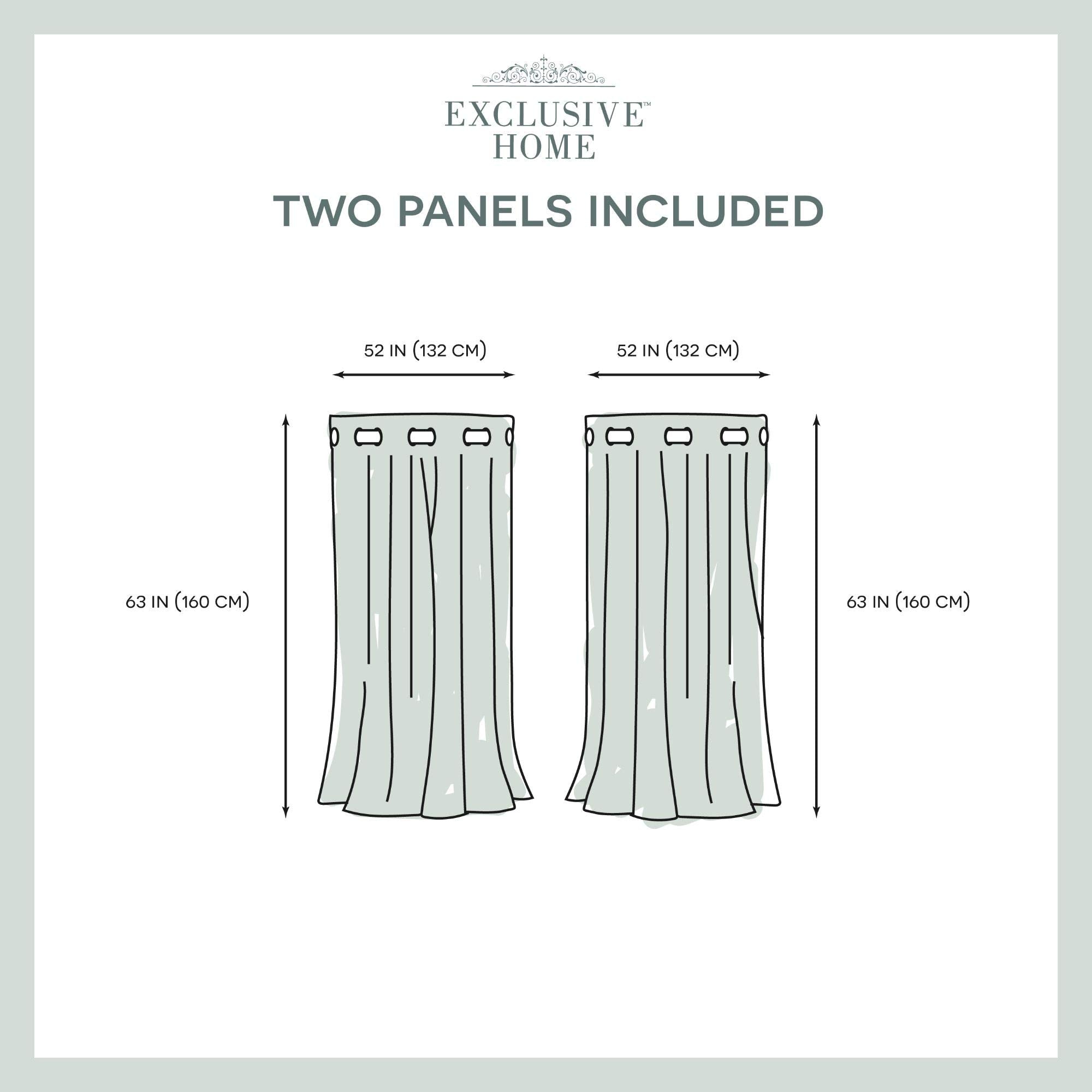 Exclusive Home Sateen Twill Woven Room Darkening Blackout Grommet Top Curtain Panel Pair, 52"x63", Stone