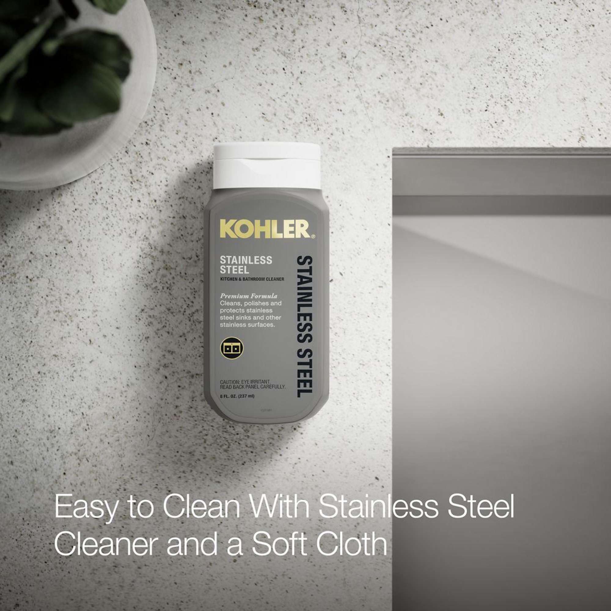 KOHLER 80084-2PC-NA Task 33" Top-/Undermount Single-Bowl Workstation Sink, Includes Kitchen Sink Accessories, Stainless Steel, 2 Faucet Holes