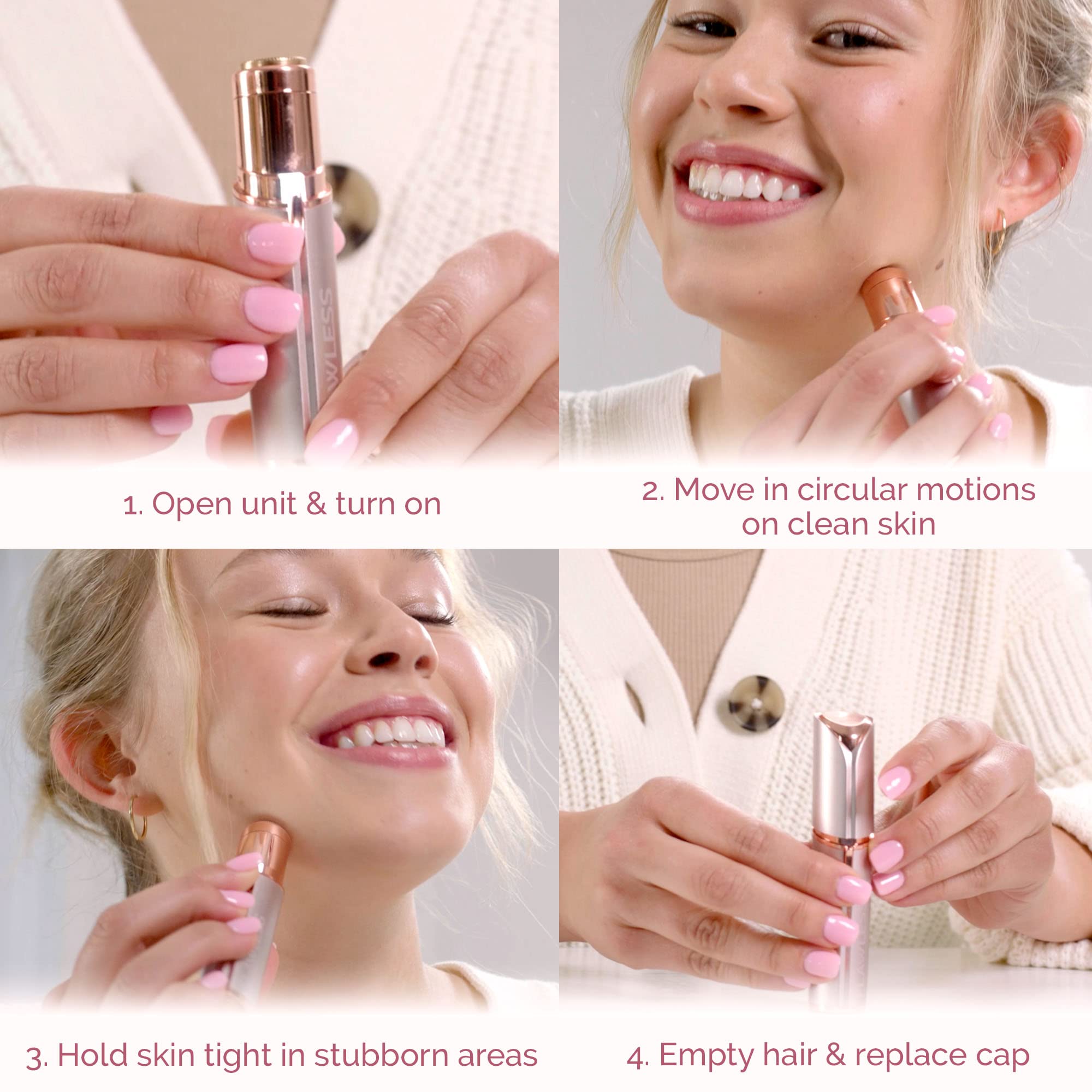 Finishing Touch Flawless Women's Painless Hair Remover, Blush/Rose Gold