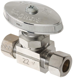 BrassCraft OCR11X C1 Nominal Compression Inlet and Outlet Multi-Turn Straight Valve, 1/4"