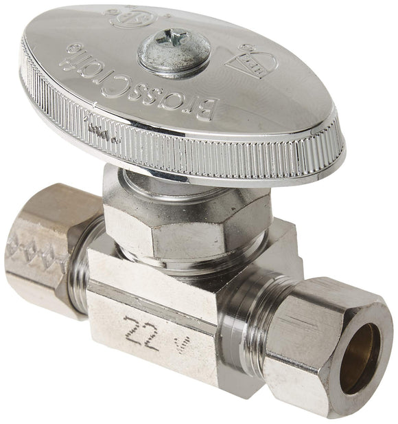 BrassCraft OCR11X C1 Nominal Compression Inlet and Outlet Multi-Turn Straight Valve, 1/4