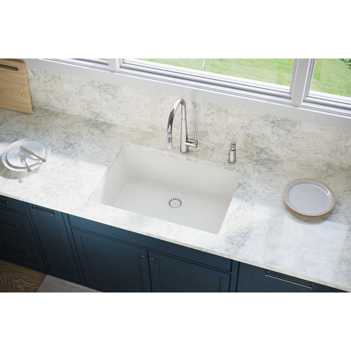 Elkay Quartz Luxe ELXRU13322RT0 Ricotta Single Bowl Undermount Sink