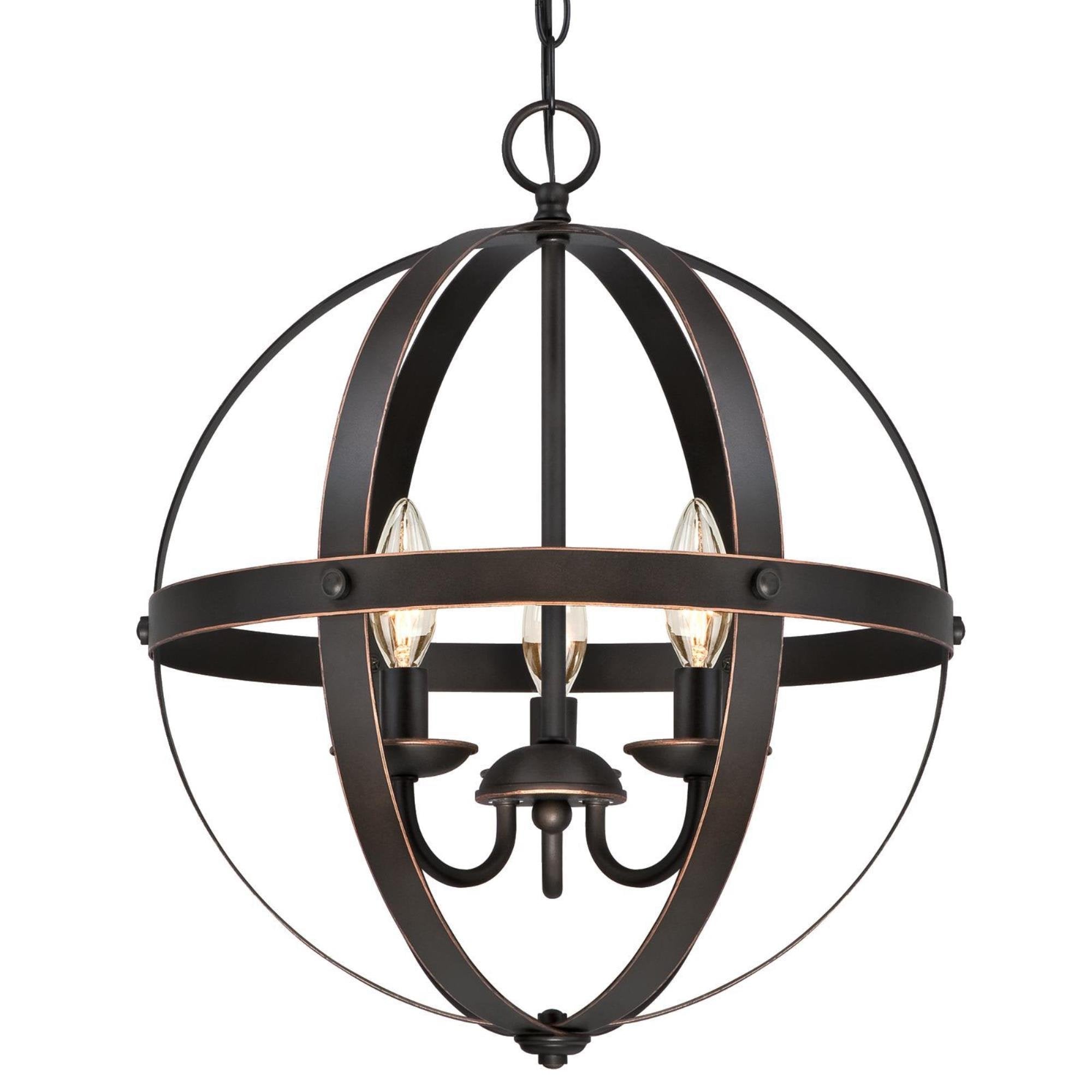 Westinghouse 6341800 Stella Mira Three-Light Pendant, Oil Rubbed Bronze Finish with Highlights