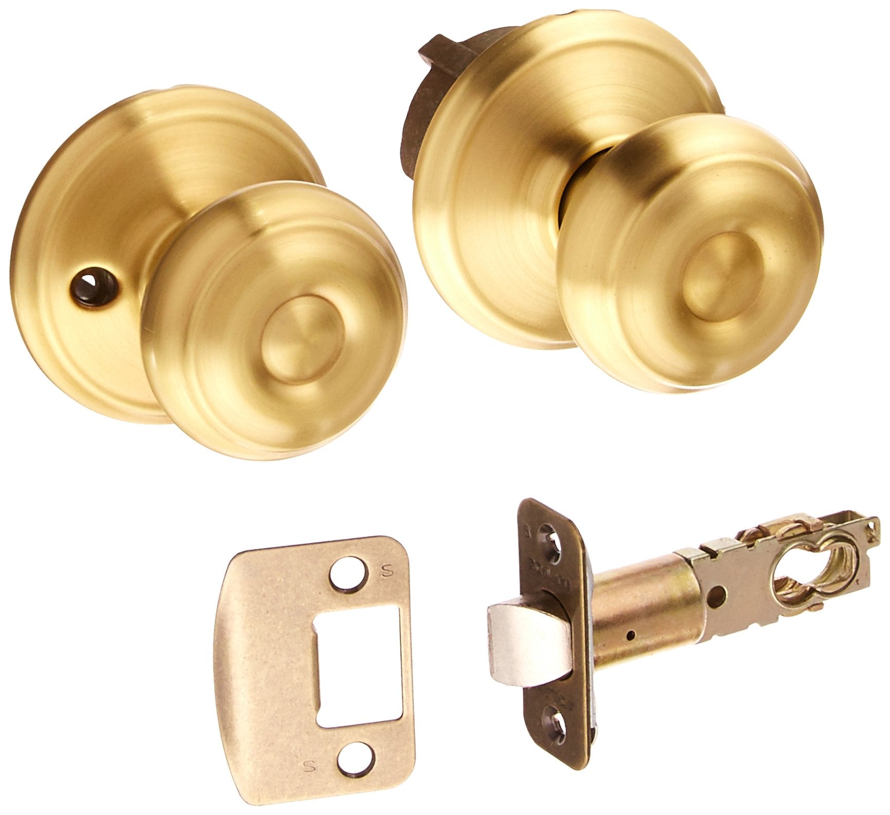 Schlage F10GEO Georgian Passage Lock, Satin Brass