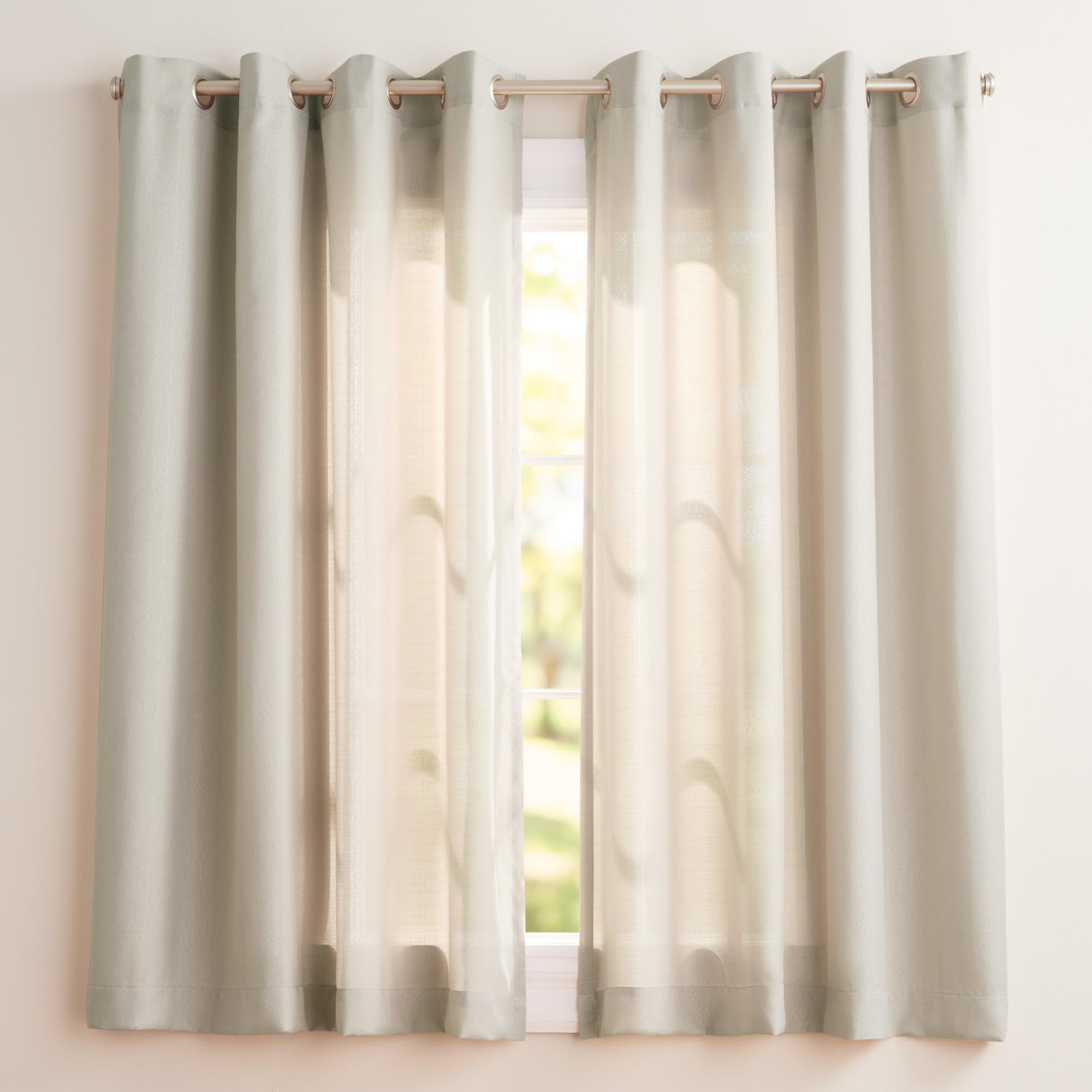 Exclusive Home Loha Linen Grommet Top Curtain Panel Pair, 54"x63", Natural
