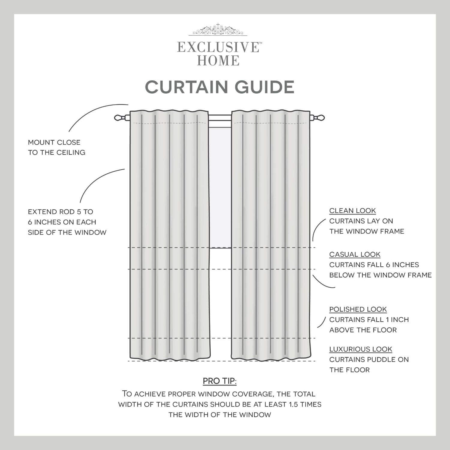 Exclusive Home Demi Light Filtering Hidden Tab Top Curtain Panel Pair, 54"x96", Blue, Set of 2