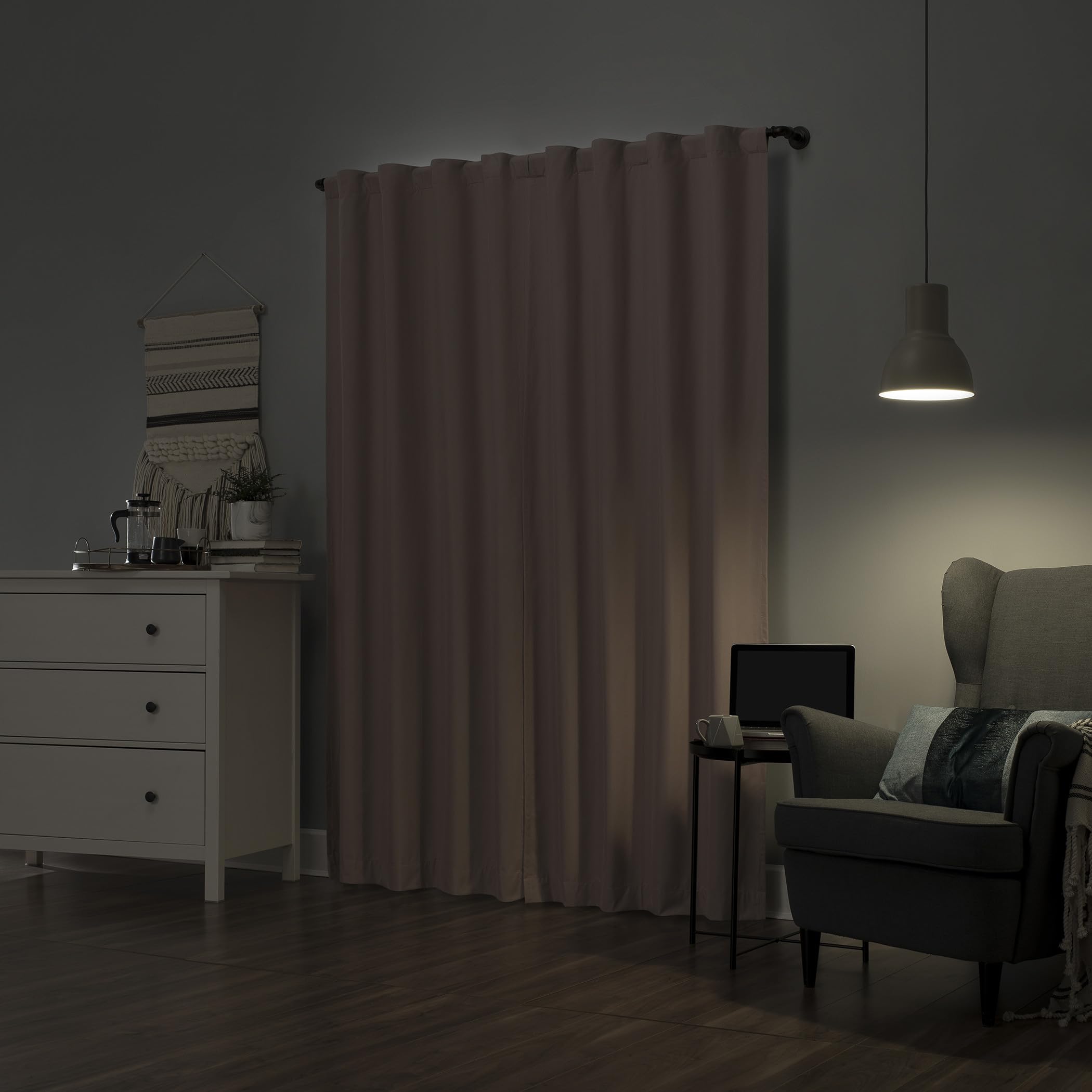 Sun Zero Cyrus Thermal Total Blackout Back Tab Curtain Panel