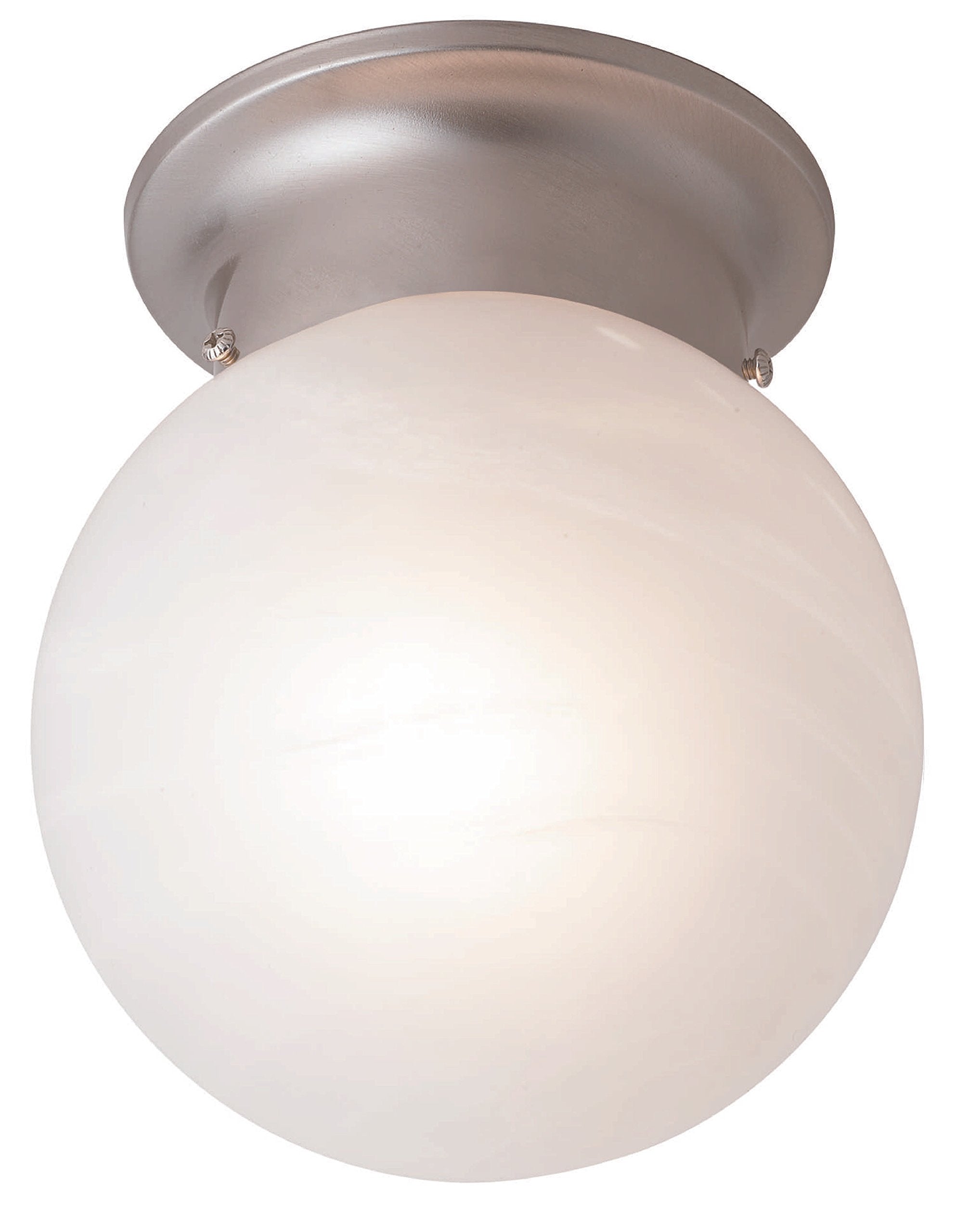 Trans Globe Imports 3607 BN Traditional One Light Flushmount from Dash Collection in Pewter, Nickel, Silver Finish, 6.00 inches