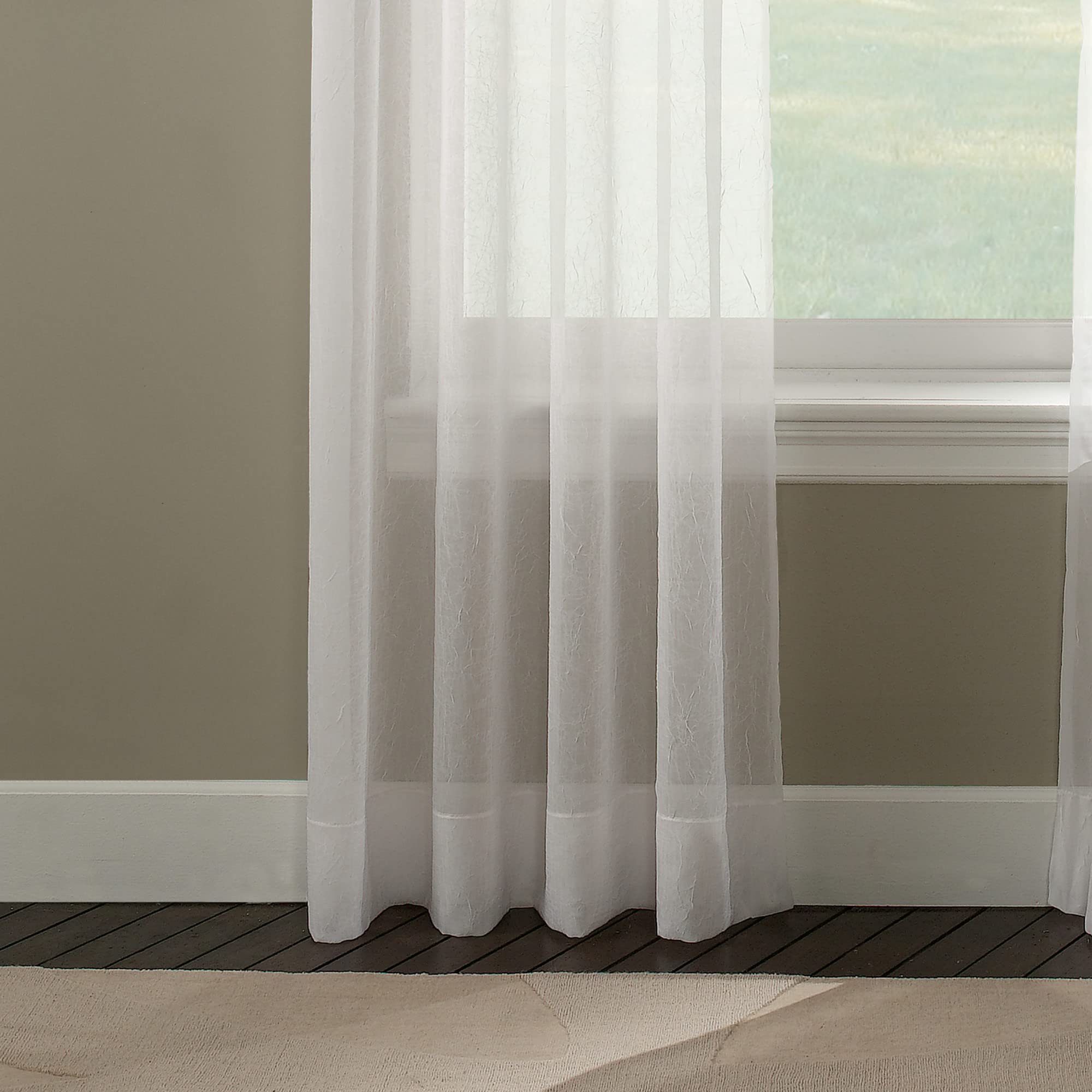 Curtainworks Trinity Crinkle Voile Sheer Curtain Panel, 51 x 95 in, Winter