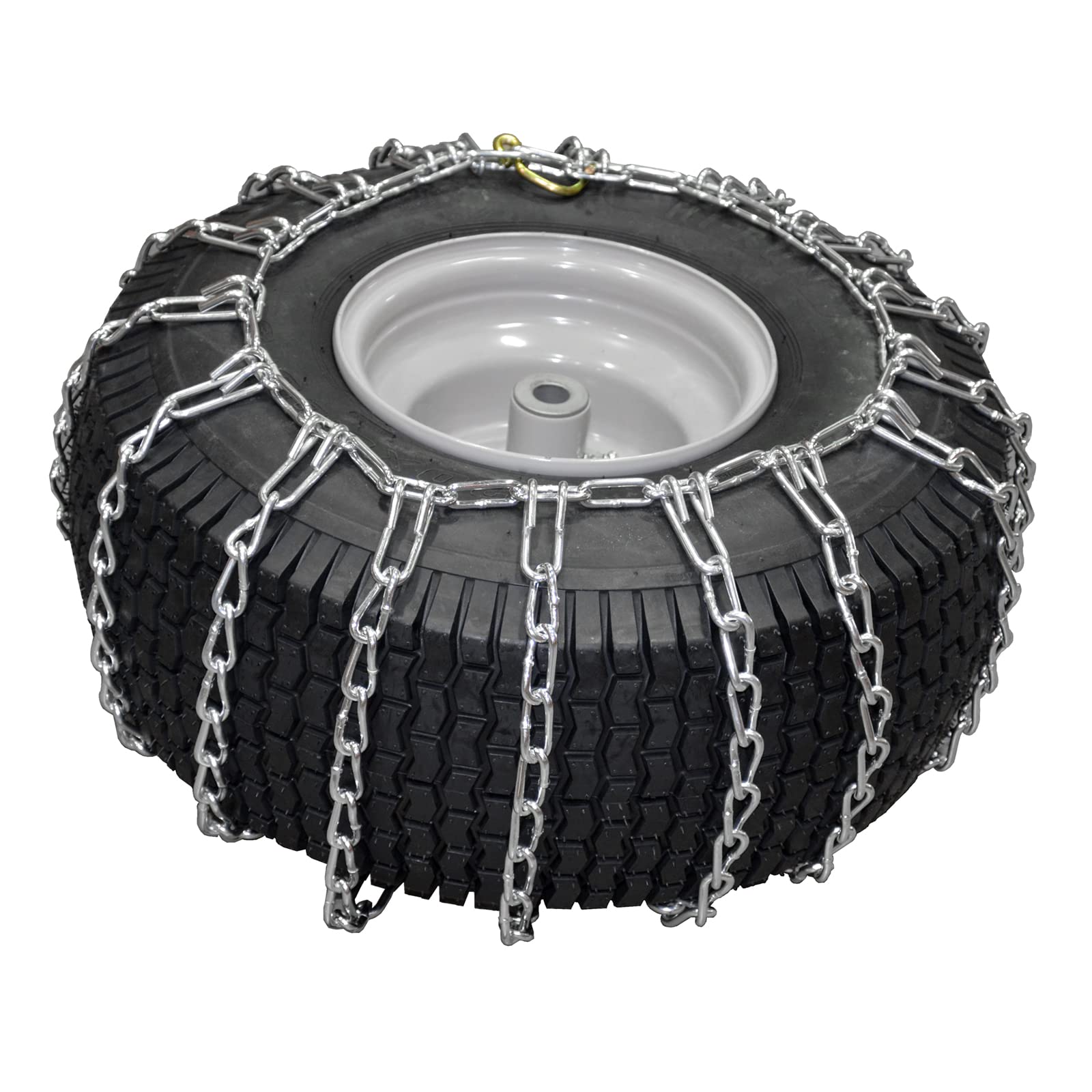 OakTen Set of 2 20x8x10 Tire Chains for Lawn Garden Tractors Mowers and Rider 2-Link Lawn Tractors Tire Chains