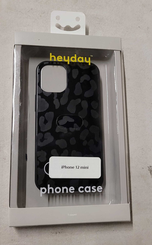 Heyday New Apple iPhone 12 Mini Case - Black Leopard Print