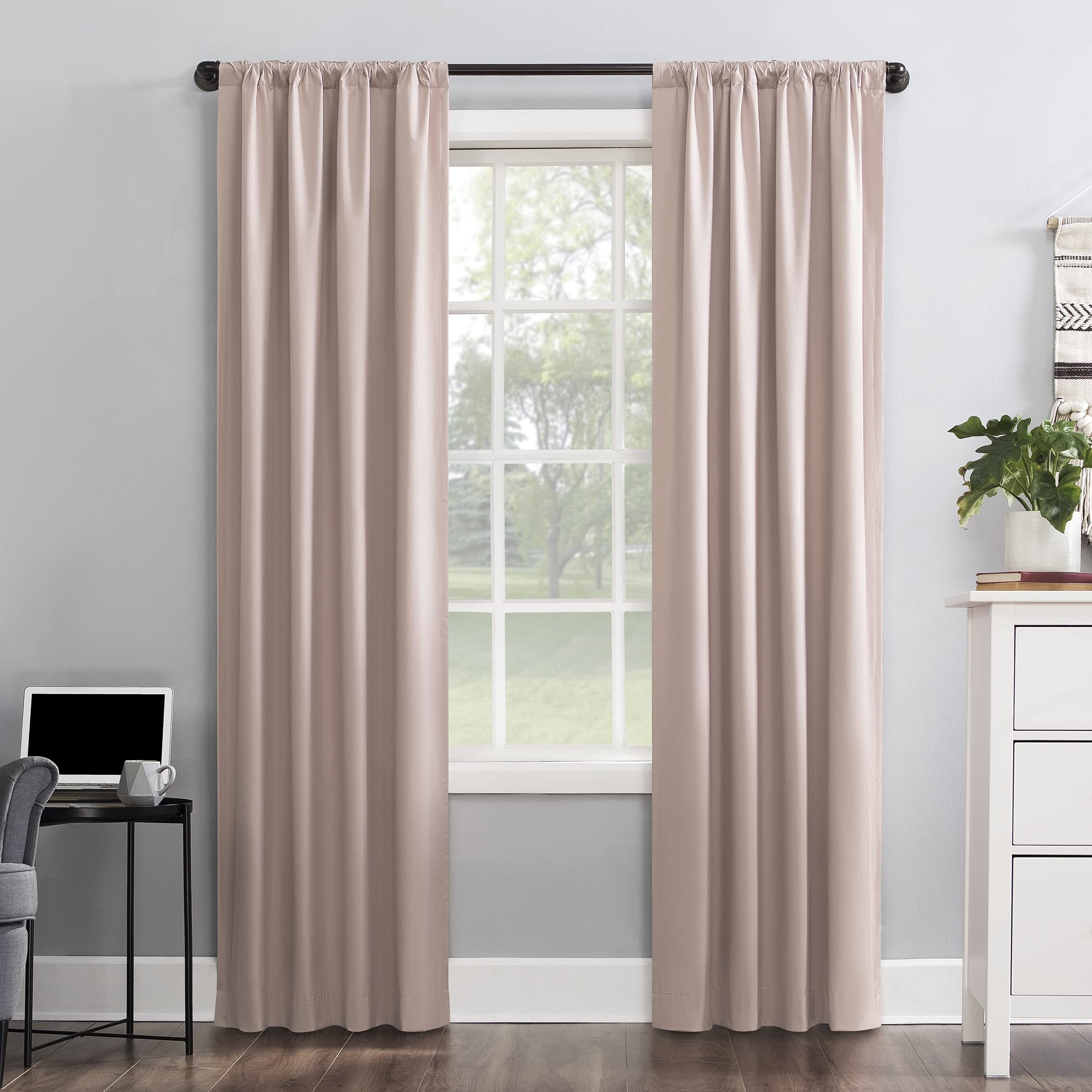 Sun Zero Cyrus Thermal Total Blackout Back Tab Curtain Panel