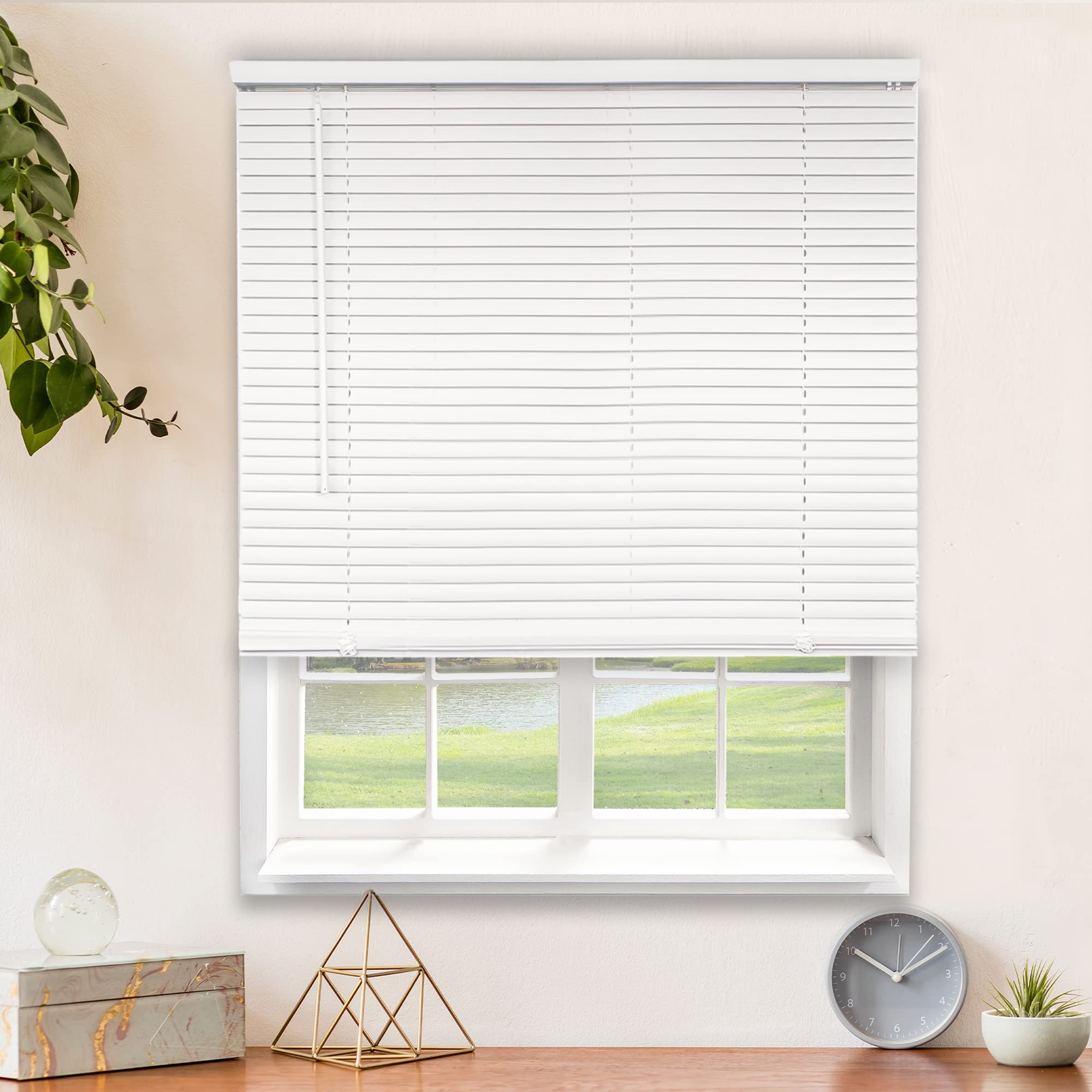 CHICOLOGY Blinds for Windows , Mini Blinds , Window Blinds , Door Blinds , Blinds & Shades , Camper Blinds , Mini Blinds for Windows , Horizontal Window Blinds , Gloss White, 35"W X 60"H