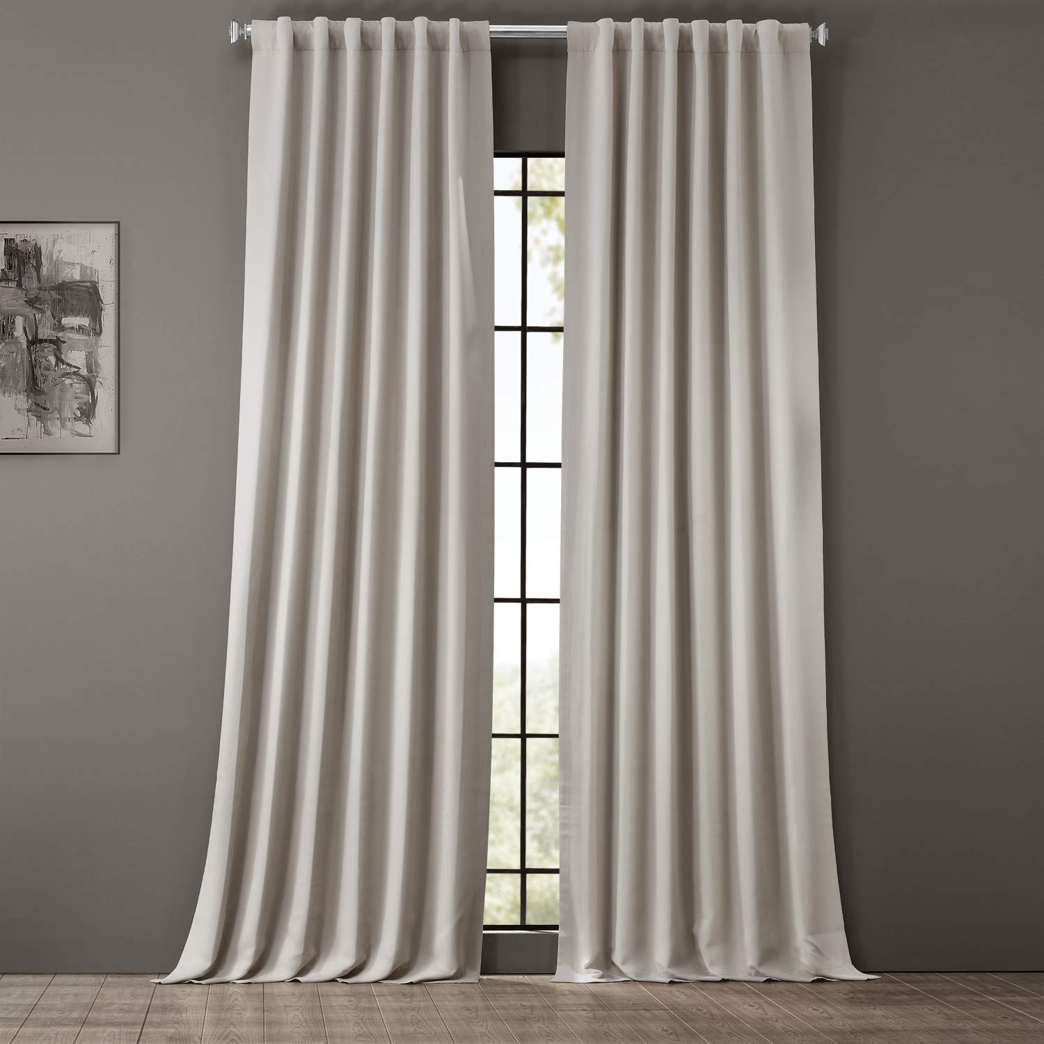 HPD Half Price Drapes Solid Room Darkening Curtains 50 X 84 (1 Panel), BOCH-171113-84, Alabaster Beige