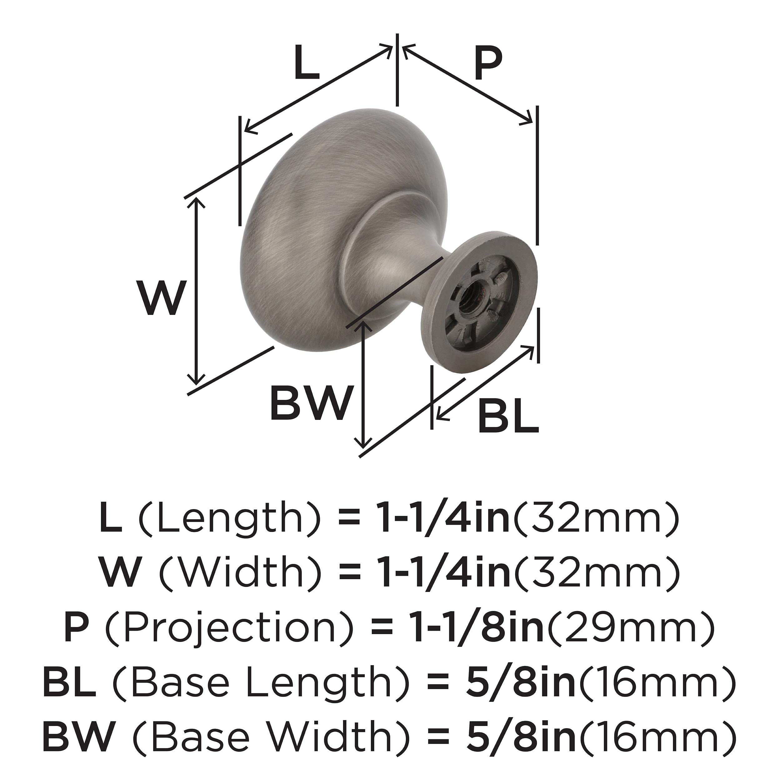 Amerock | Cabinet Knob | Antique Silver | 1-1/4 inch (32 mm) Diameter | Edona | 1 Pack | Drawer Knob | Cabinet Hardware