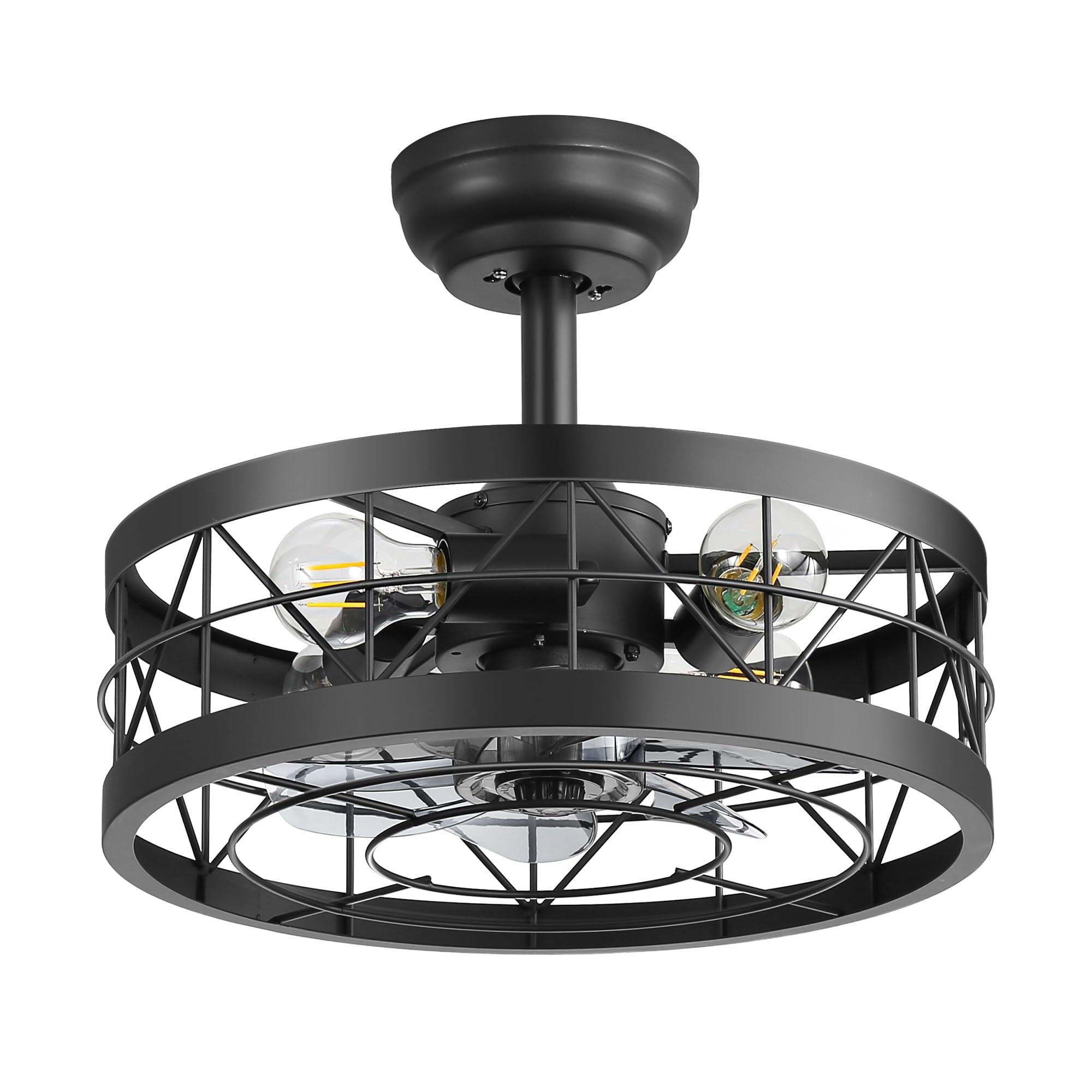 Breezary 16.5-in Black Chandelier Ceiling Fan with Remote Control(7-blade)