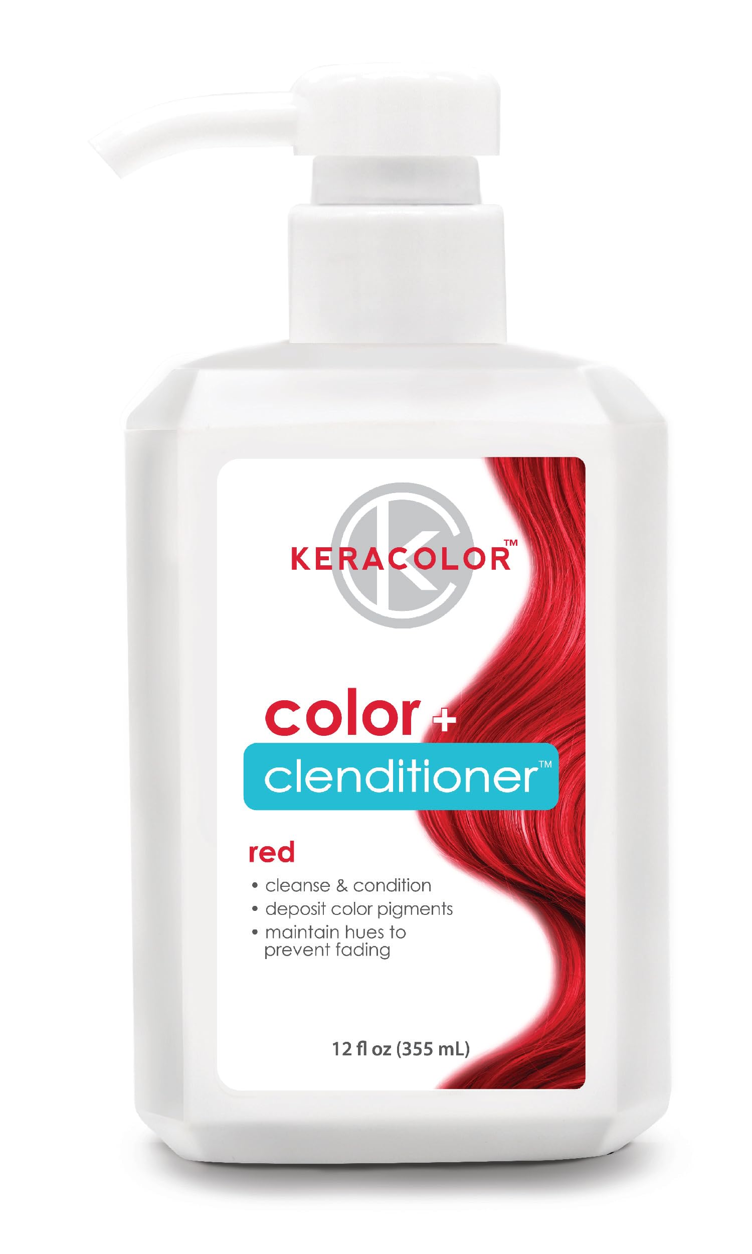 Keracolor Clenditioner RED Hair Dye - Semi Permanent Hair Color Depositing Conditioner, Cruelty-free, 12 Fl. Oz.