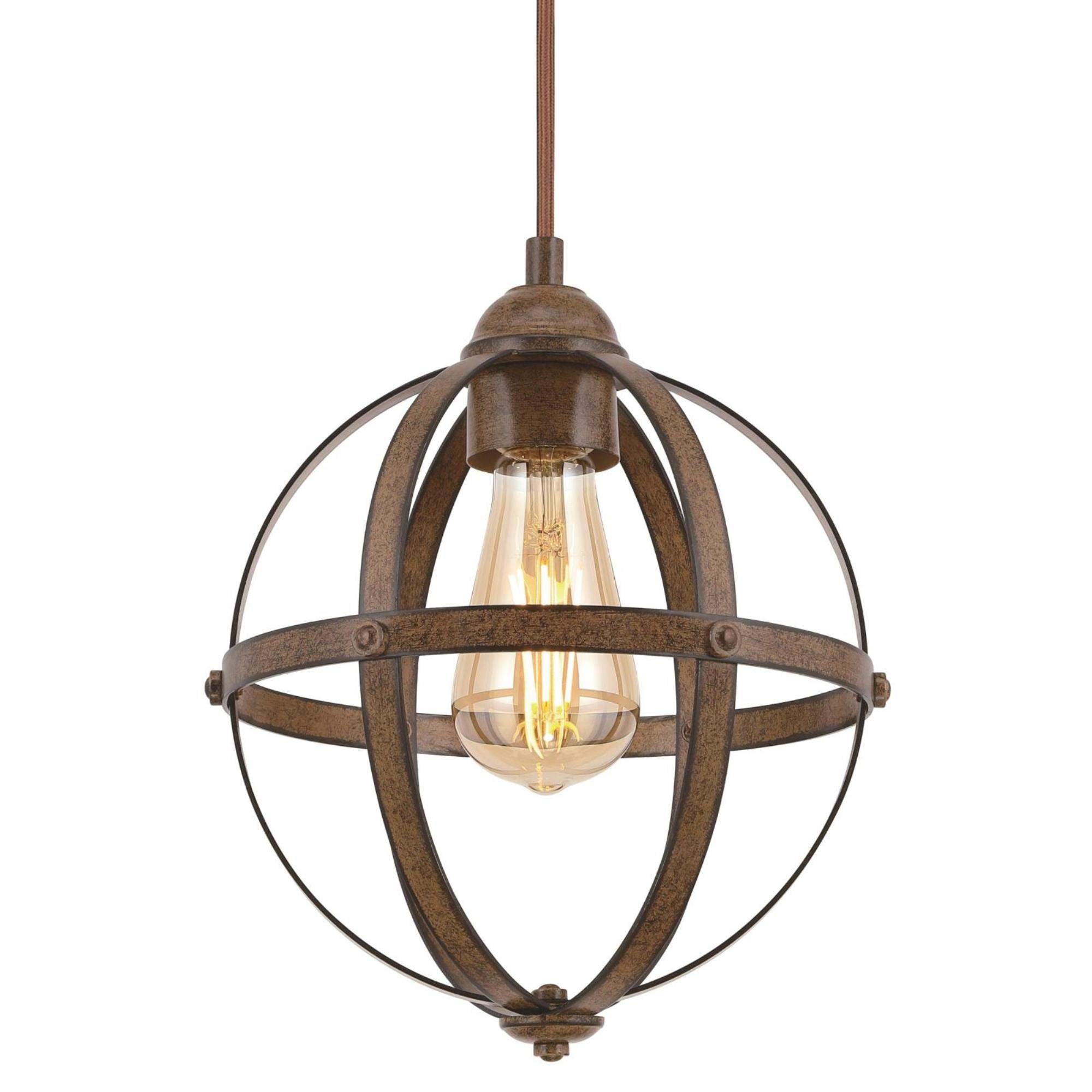 Westinghouse Lighting 6110600 Stella Mira Vintage One-Light Indoor Mini Pendant Light Barnwood Finish, Oil-Rubbed Bronze,Brown