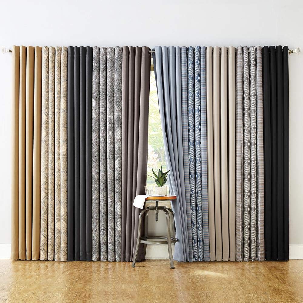 Sun Zero Nordic Theater Grade Extreme 100% Blackout Grommet Curtain Single Panel, 52" x 95", Haze