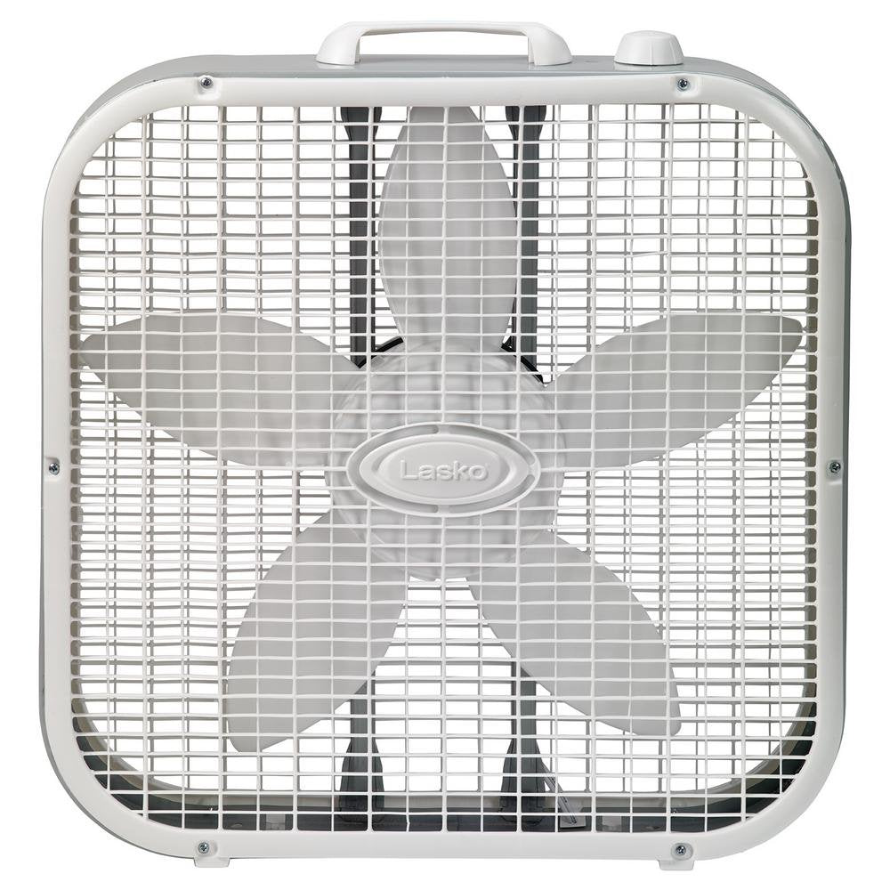 Lasko 20 INCH Box Fan with SAVESMART technology, WHITE