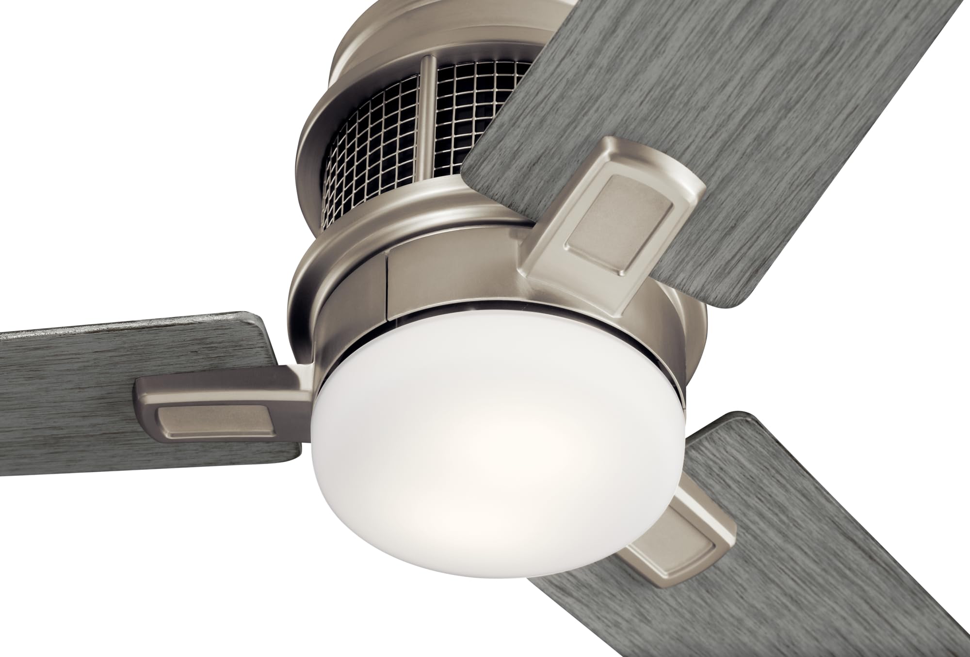 KICHLER Chiara 52 in. Integrated LED Indoor Brushed Nickel Flush Mount Ceiling Fan with Light Kit and Wall Control 300352NI