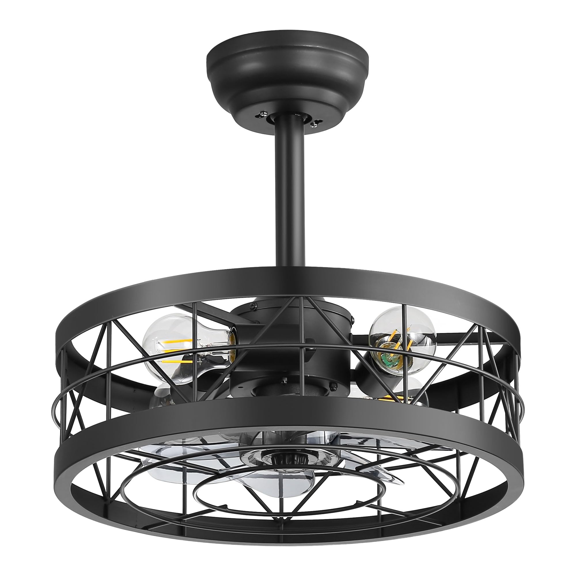 Breezary 16.5-in Black Chandelier Ceiling Fan with Remote Control(7-blade)