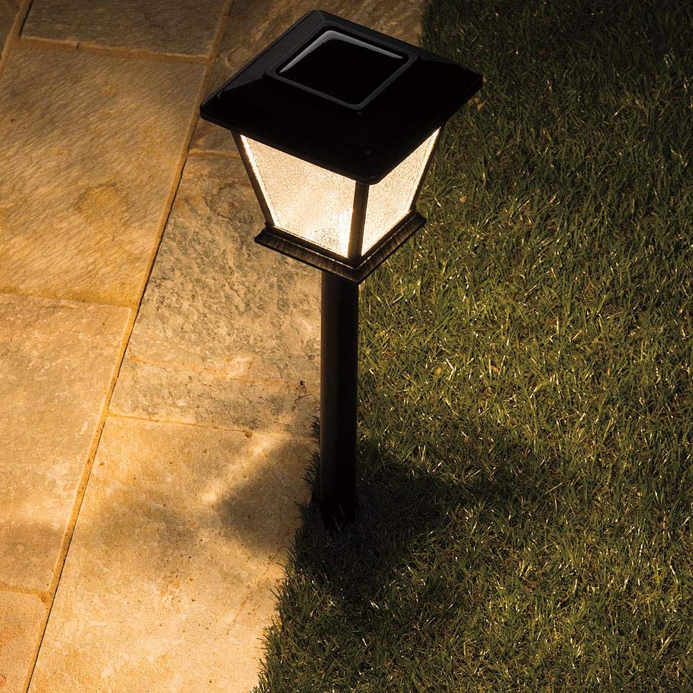 Hampton Bay Solar 0.2-Watt Black Outdoor Landscape LED Path Light (6-Pack)