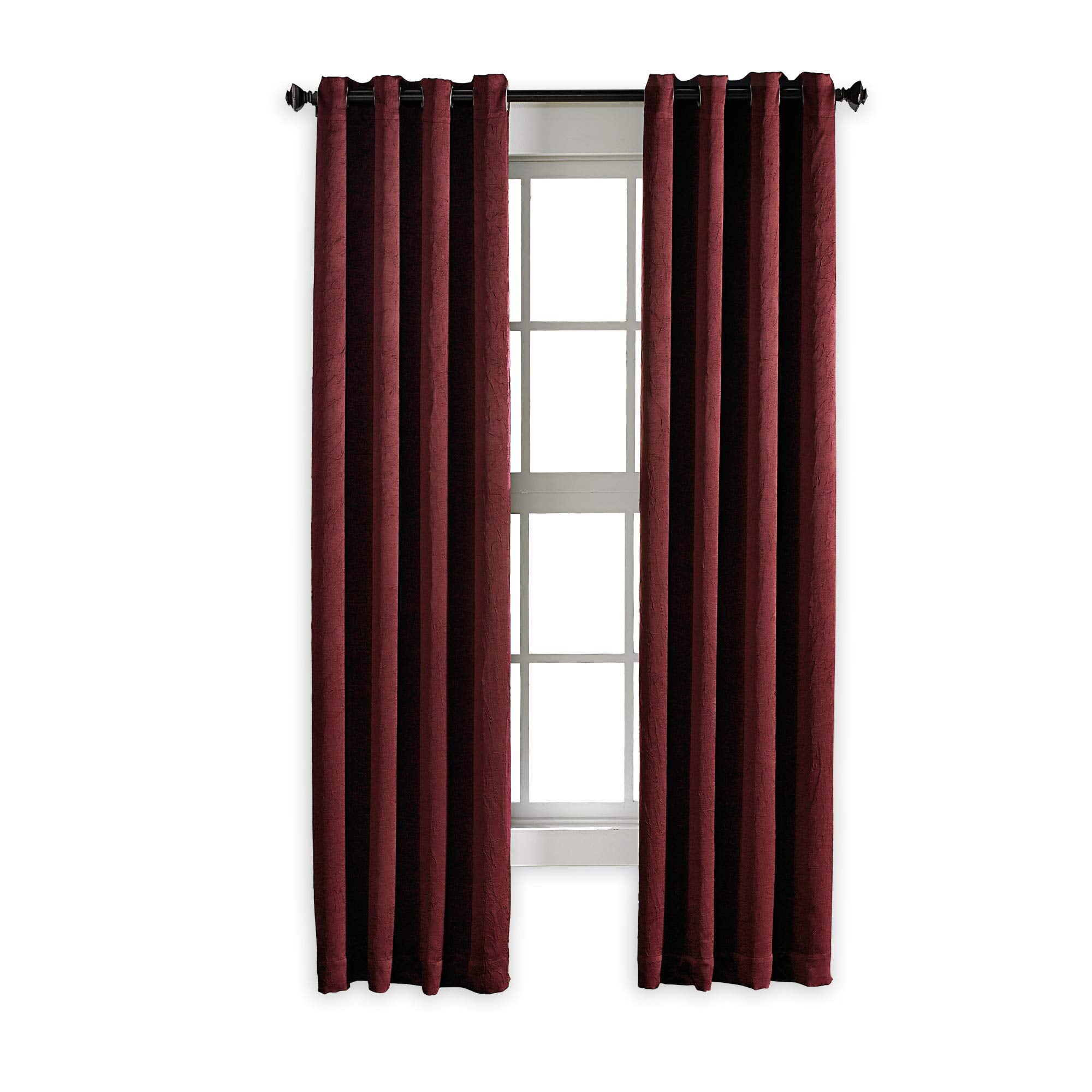 Curtainworks Lenox Grommet Curtain Panel, 50 x 84 in, Wine